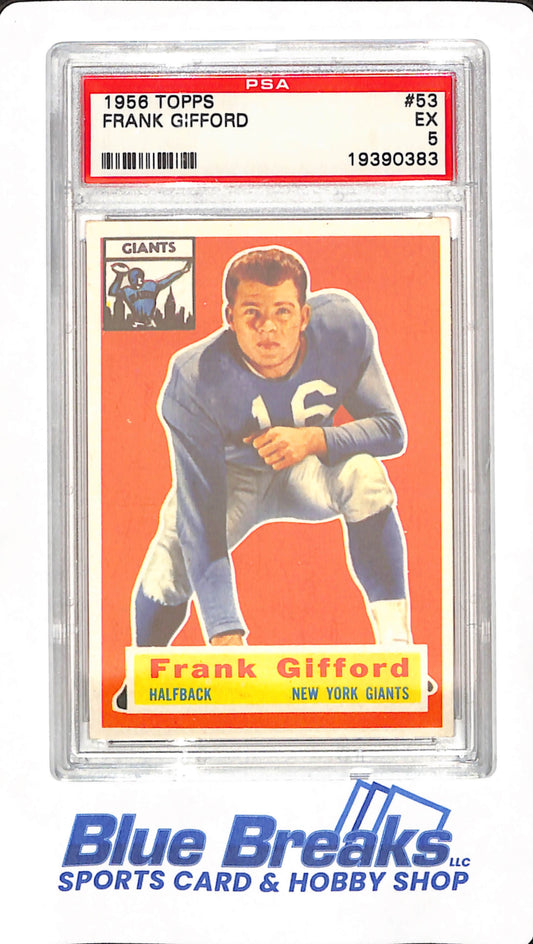 1956 Topps - Frank Gifford - Football - New York Giants - # 53 - PSA 5