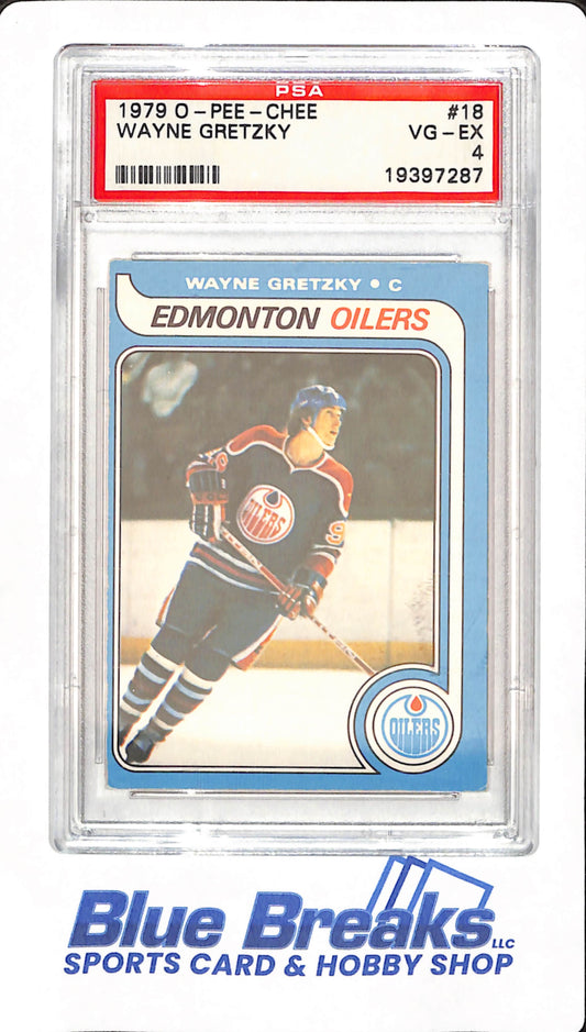 1979 O-Pee-Chee - Wayne Gretzky - Ice Hockey - Rookie - Edmonton Oilers - # 18 - PSA 4