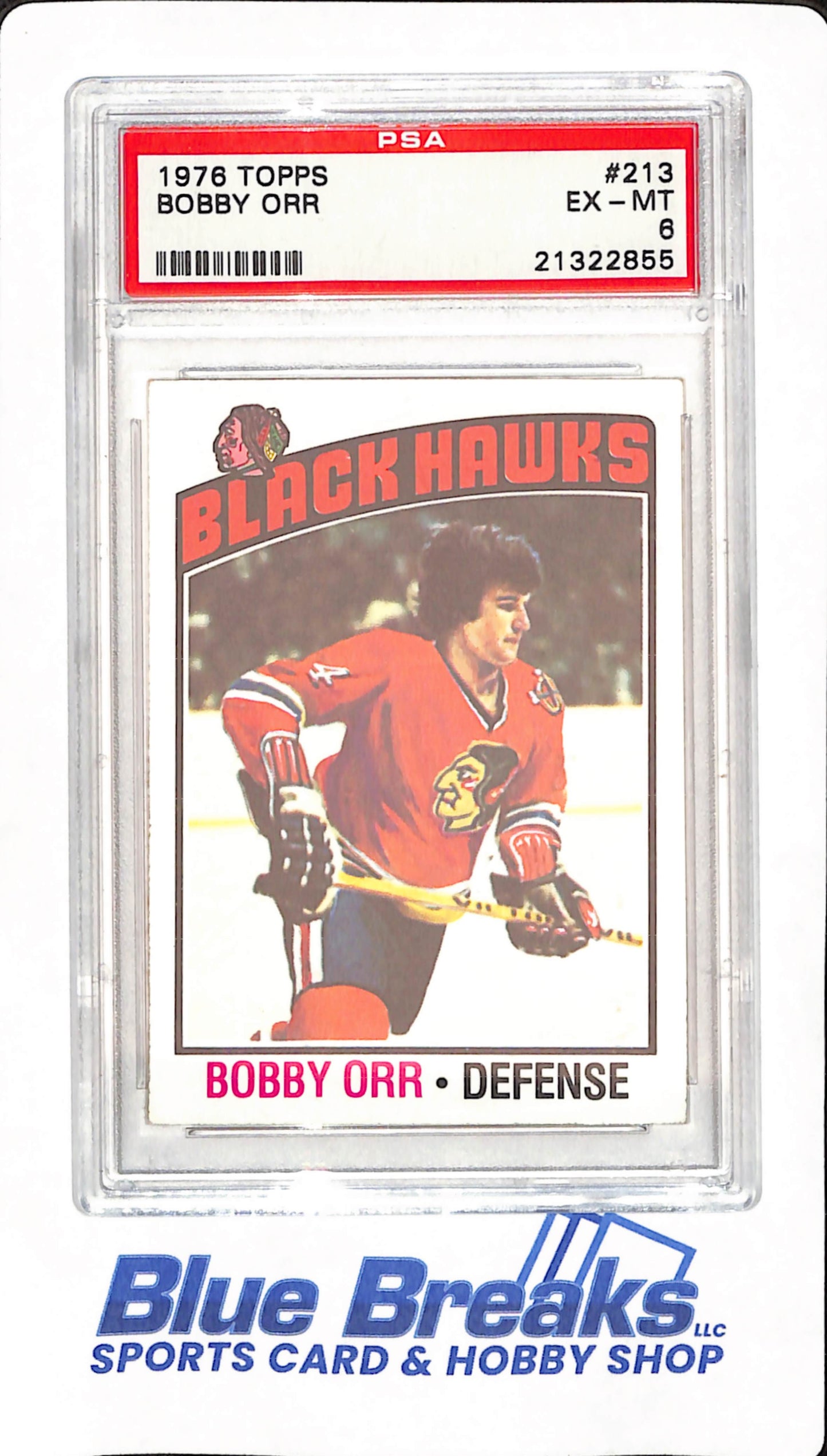 1976 Topps - Bobby Orr - Ice Hockey - Chicago Blackhawks - # 213 - PSA 6