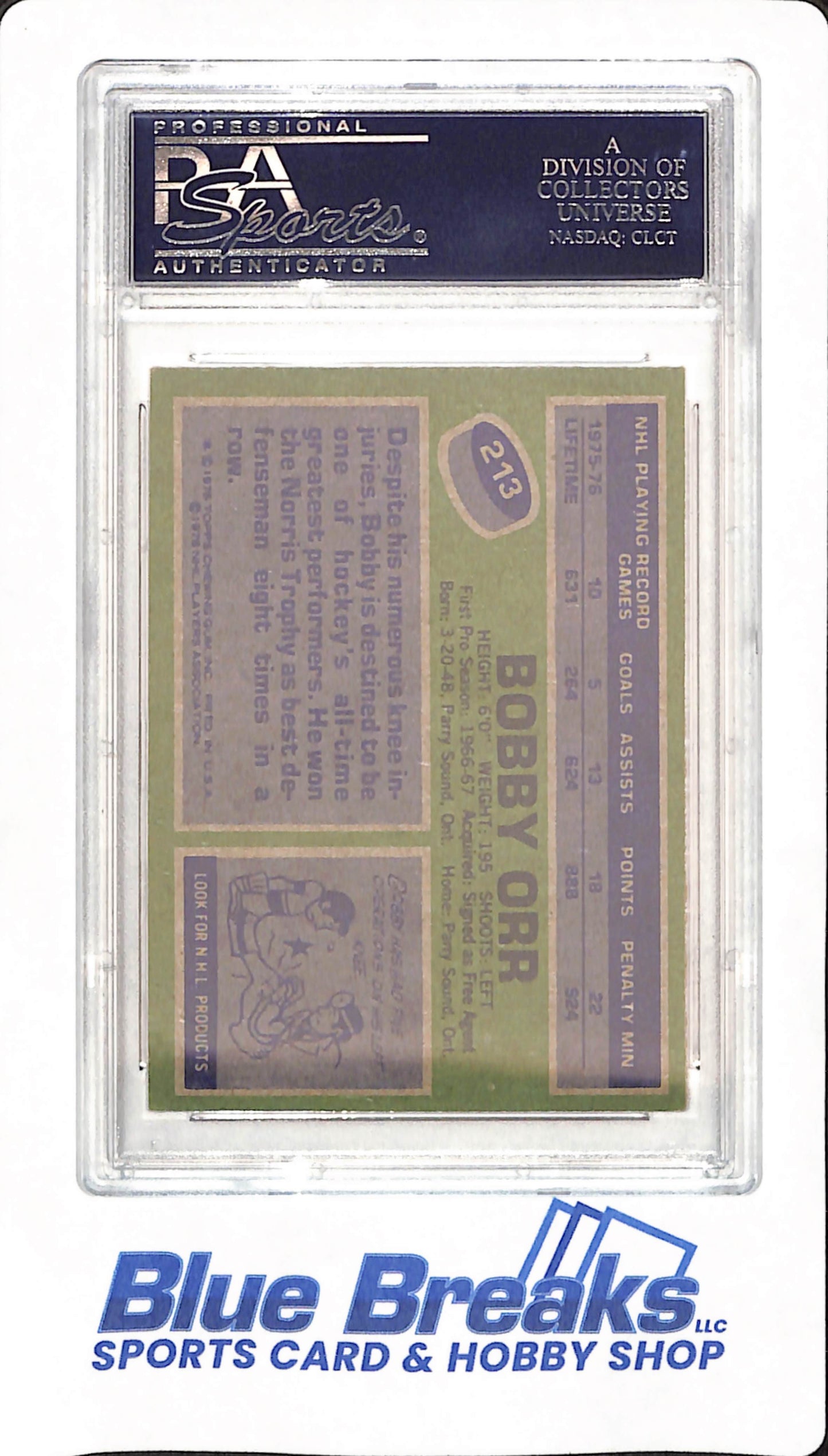 1976 Topps - Bobby Orr - Ice Hockey - Chicago Blackhawks - # 213 - PSA 6