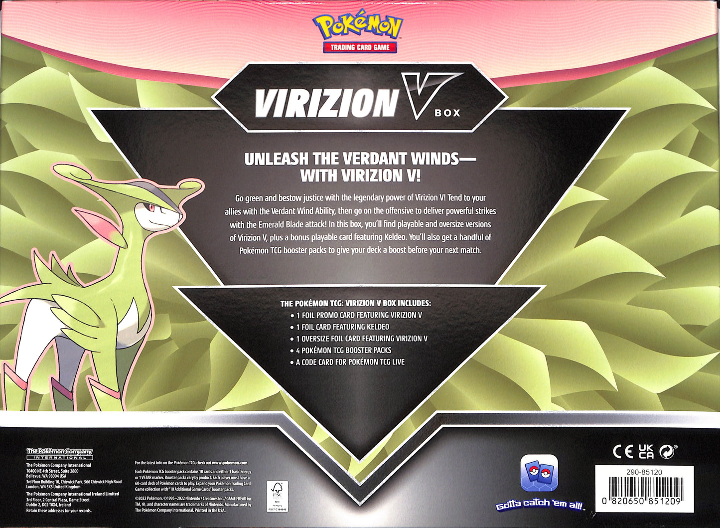 Virizion V Box - Sealed Wax - Pokemon
