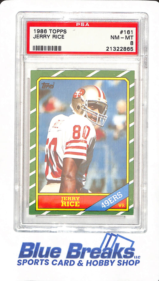 1986 Topps - Jerry Rice - Football - San Francisco 49ers - # 161 - PSA 8