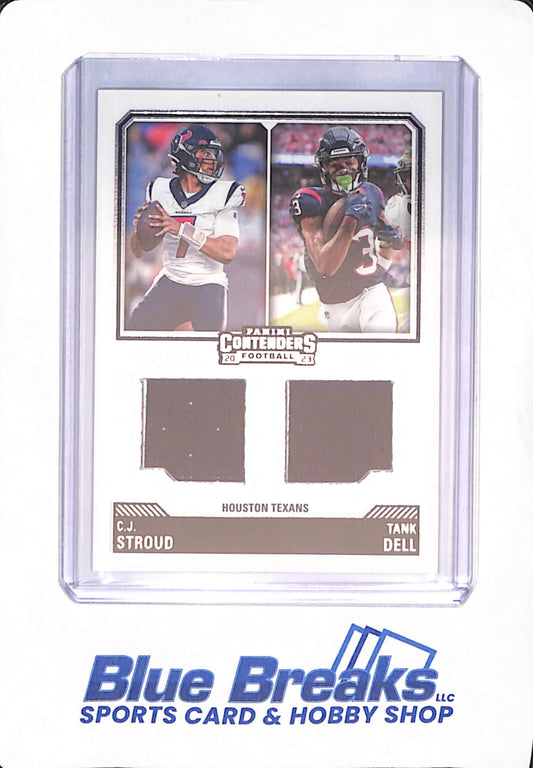 2023 Panini Donruss - COntenders - CJ Stroud - Tank Dell - Football - Houston Texans - Duke Relic - Rookie Ticket - # DS-2