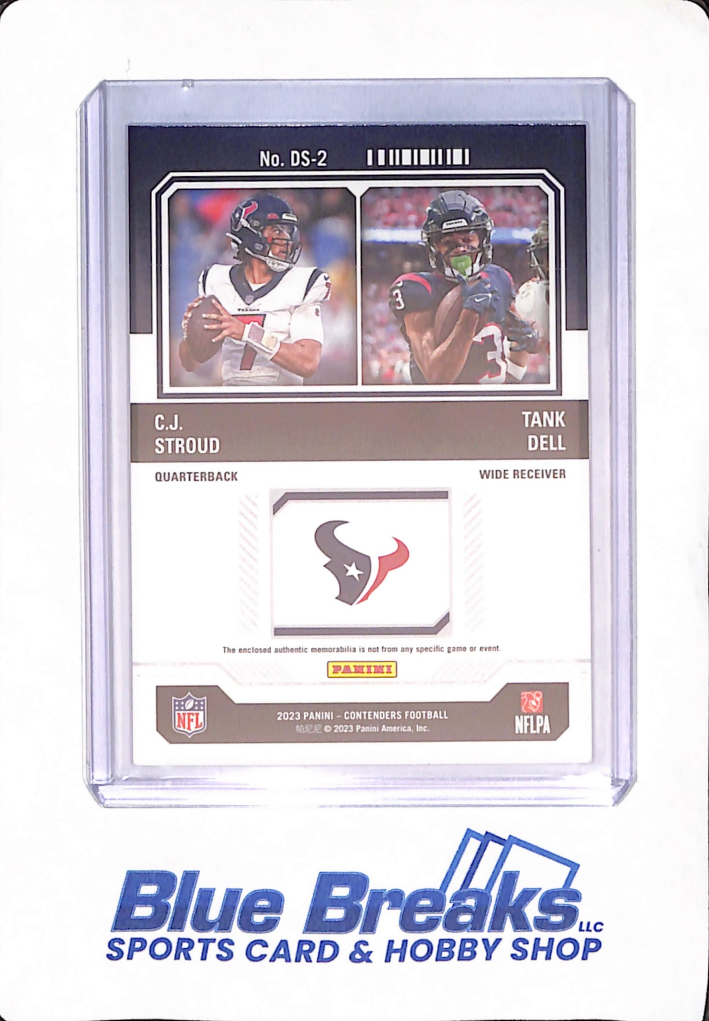 2023 Panini Donruss - COntenders - CJ Stroud - Tank Dell - Football - Houston Texans - Duke Relic - Rookie Ticket - # DS-2