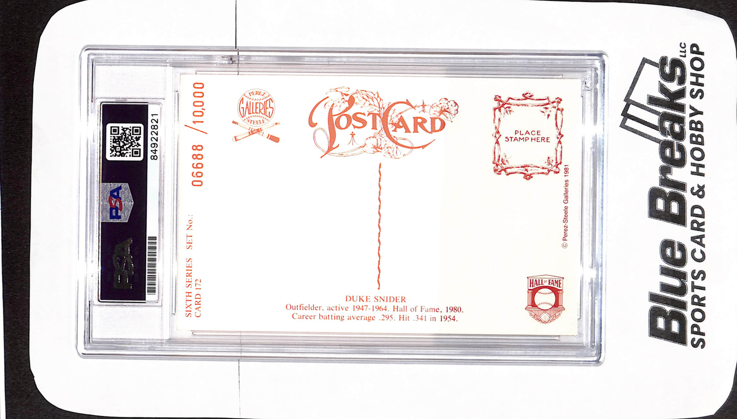 Perez-Steele HOF - Duke Snider - PSA/DNA Certified Authentic Auto - Brooklyn Dodgers - Baseball - 06688/10000 - #172