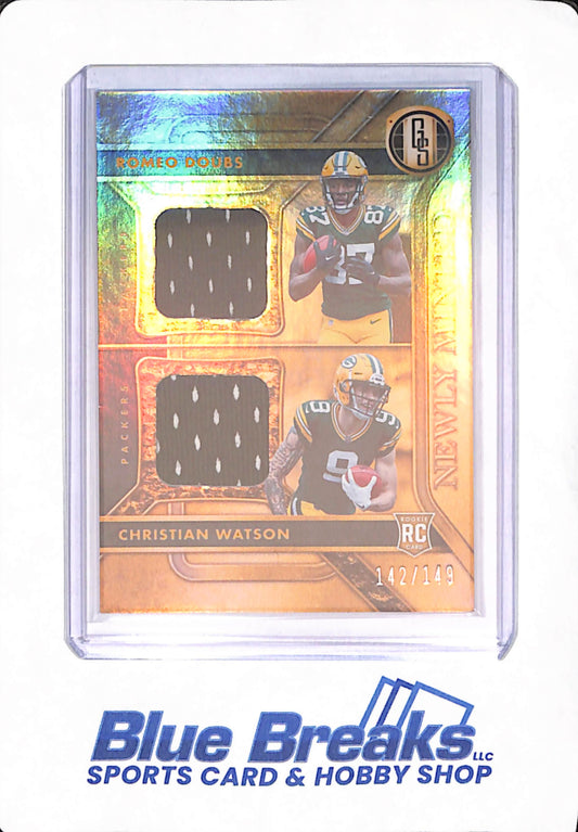 2022 Panini Gold Standard - Romeo Doubs - Christian Watson - Football - Green Bay Packers - Dual Relic - 142/149 - #NMD-GBP - Rookie Card