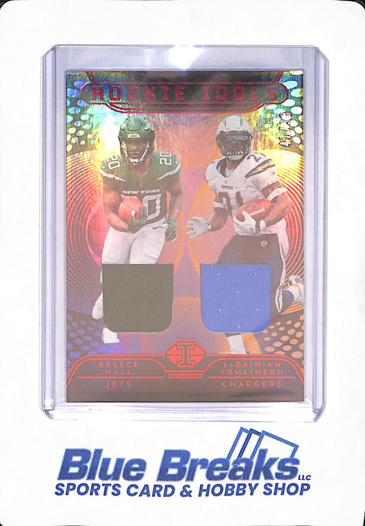 2022 Panini Illusions - Breece Hall - LaDainian Tomlinson - Football - New York Jets - Los Angeles Chargers - Dual Relic - 47/99 - #RM-HT
