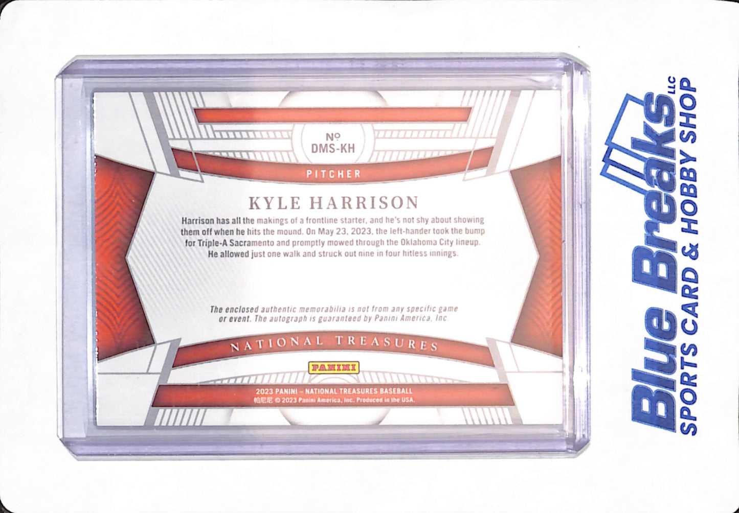 2023 Panini National Treasures - Kyle Harrison - Baseball - San Francisco Giants - Autograph - Relic - 81/99 - #DMS-KH