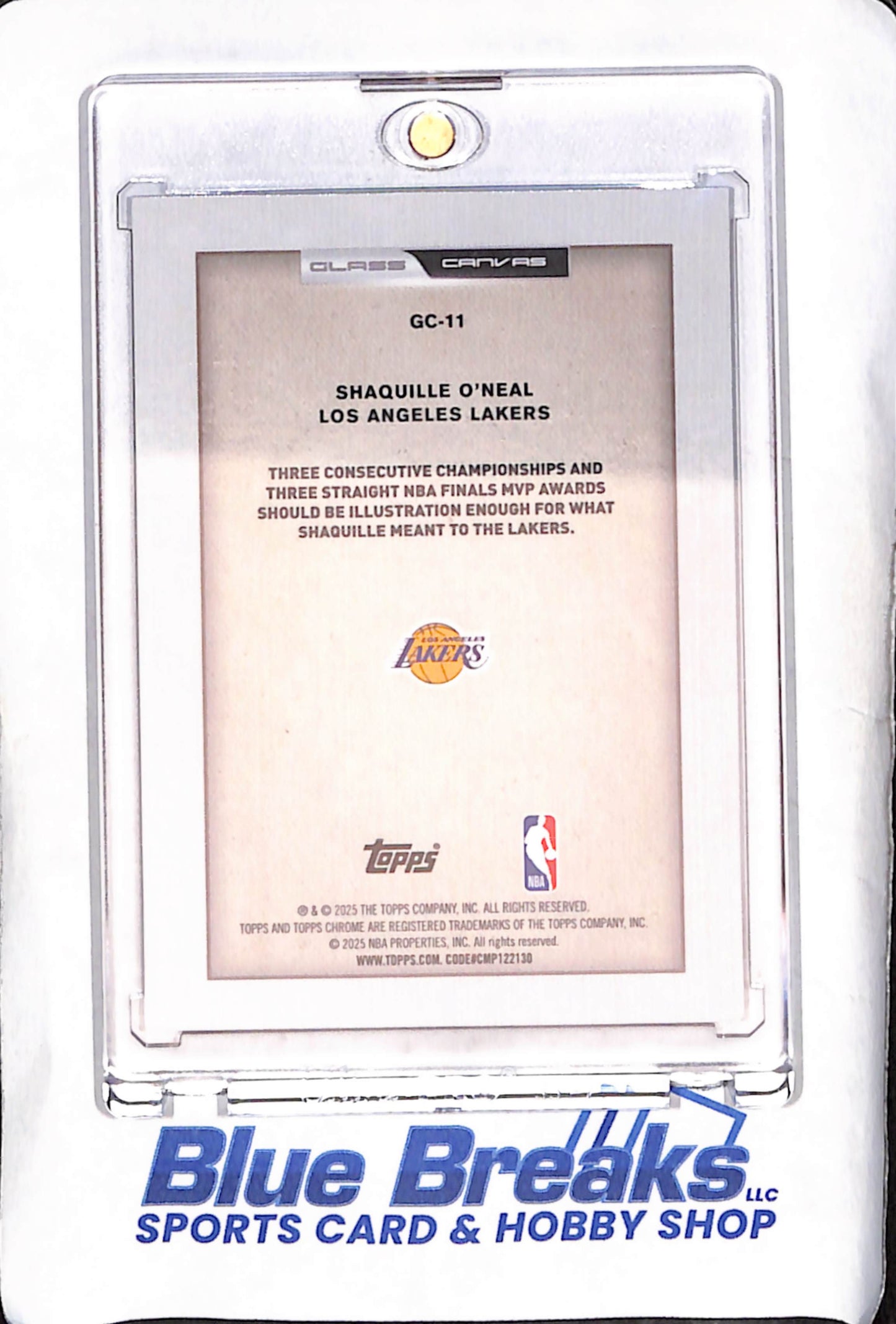 2025 Topps Chrome Basketball - Shaquille O'Neal - Glass Canvas - Los Angeles Lakers - Basketball - #GC-11