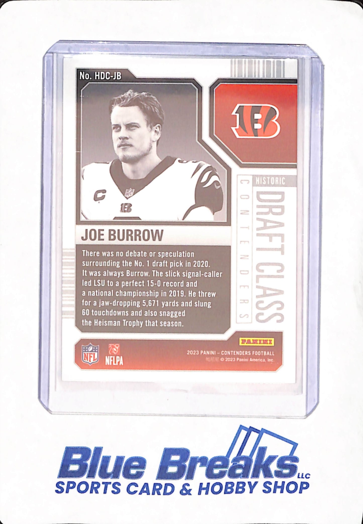 2023 Panini Contenders - Joe Burrow - Football - Cincinnati Bengals - Historic Draft Class - 185/199 - #HDC-JB