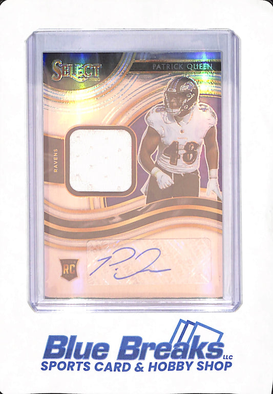 2020 Panini Select - Patrick Queen - Football - Baltimore Ravens - Autograph - Relic - 21/199 - #RSM-PQU