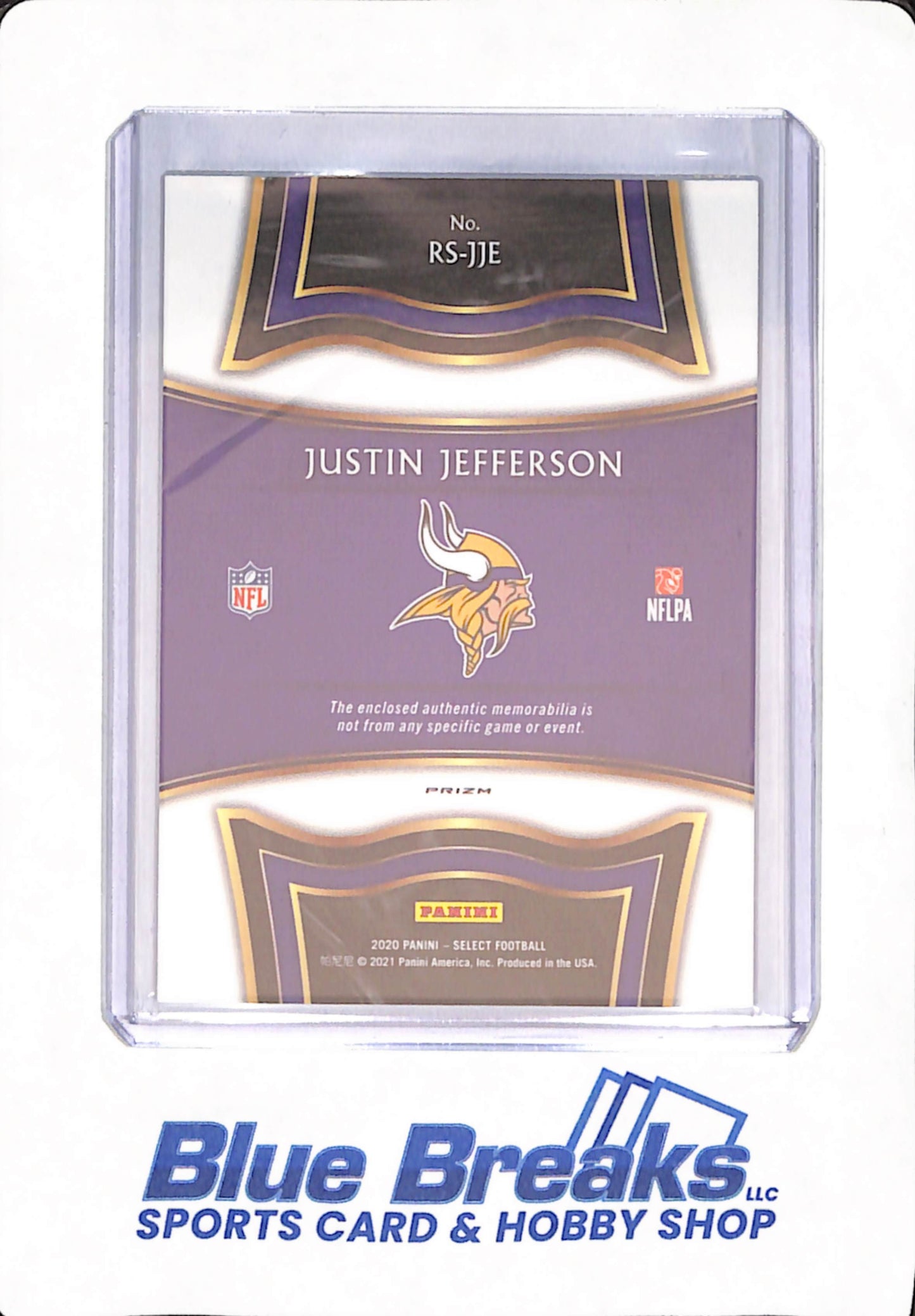 2020 Panini Select - Justin Jefferson - Football - Minnesota Vikings - Relic - RC - Red - #RS-JJE