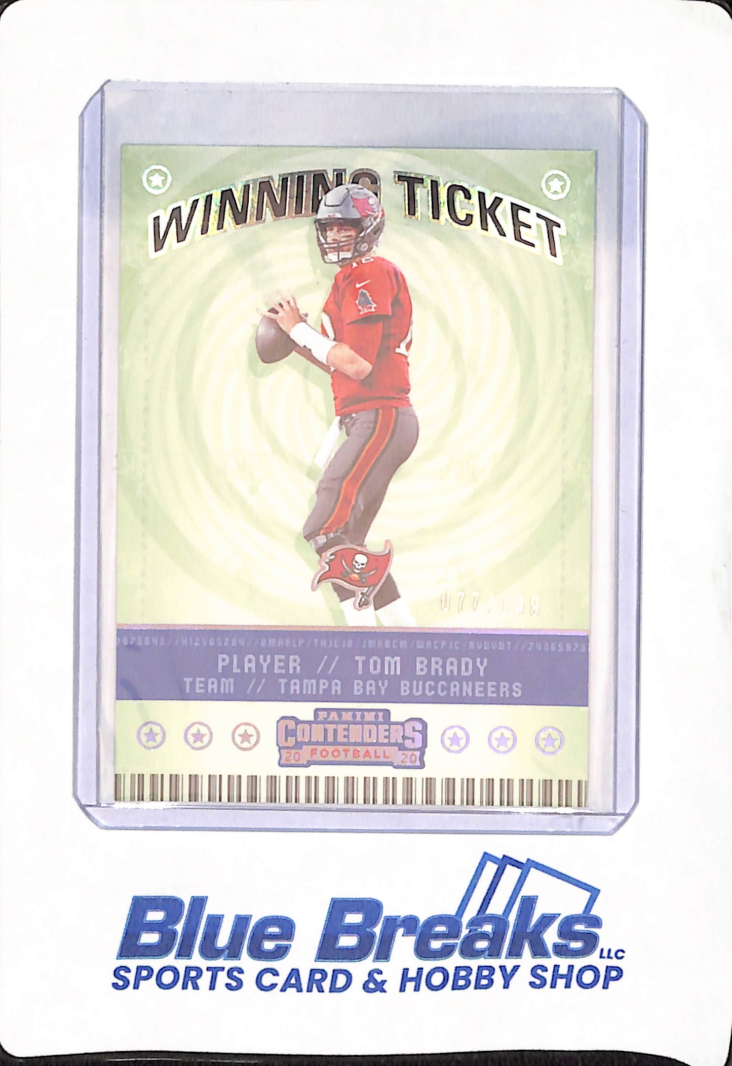 2020 Panini Contenders - Tom Brady - Football - Tampa Bay Buccaneers - Winning Ticket - 77/149 - #WT3