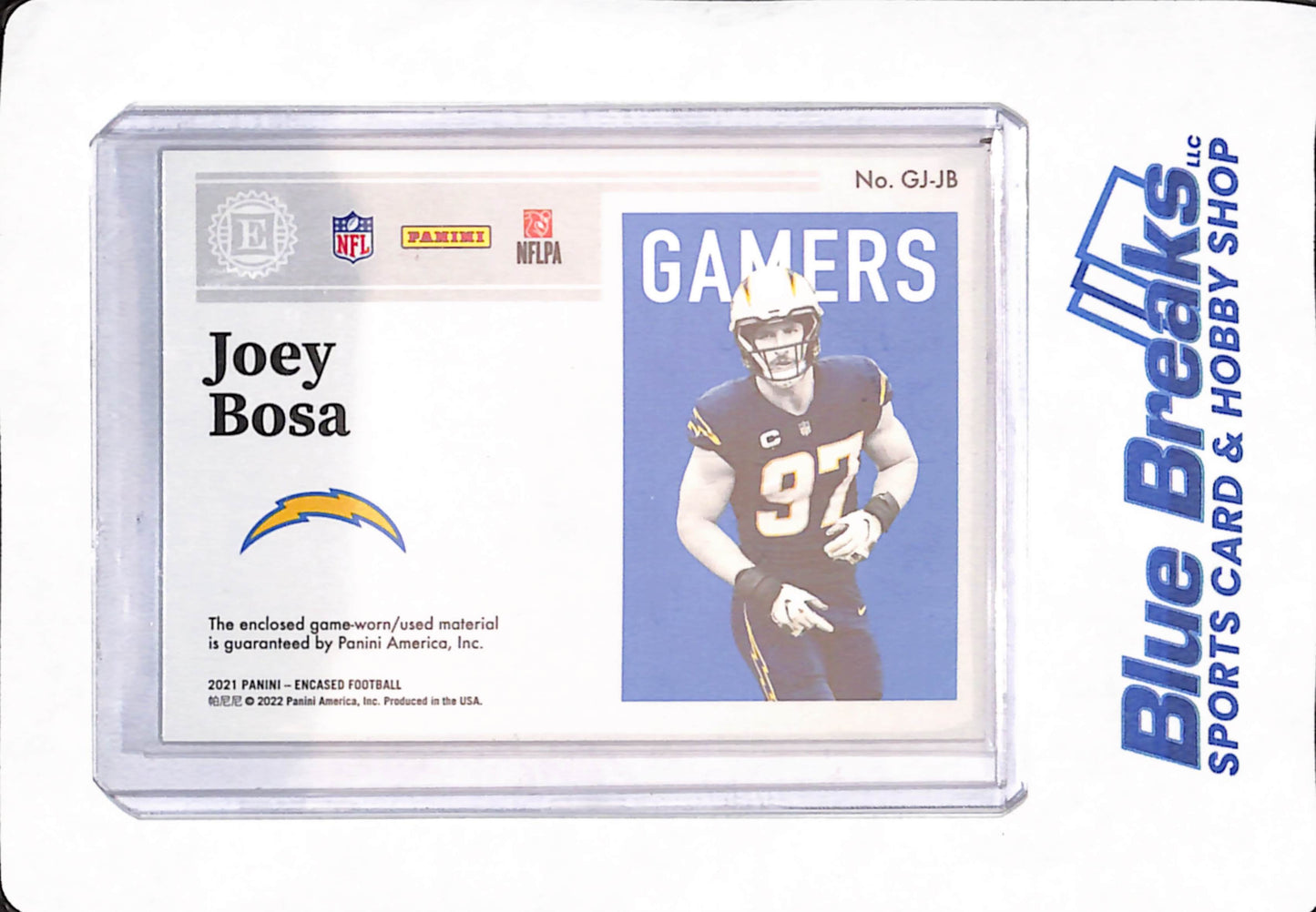 2021 Panini Encased - Joey Bosa - Football - Los Angeles Chargers - Relic - Gamers - 21/35 -#GJ-JB