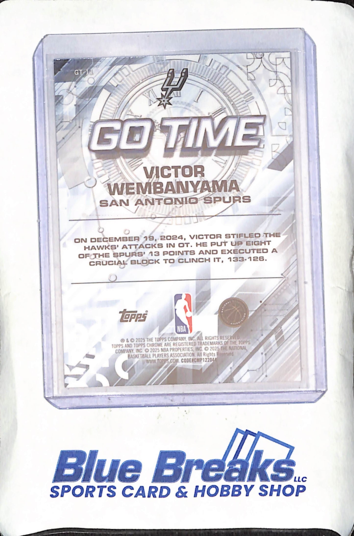 2025 Topps Chrome - Victor Wembanyama - Go Time - 63/150 - San Antonio Spurs - Basketball - #GT-11
