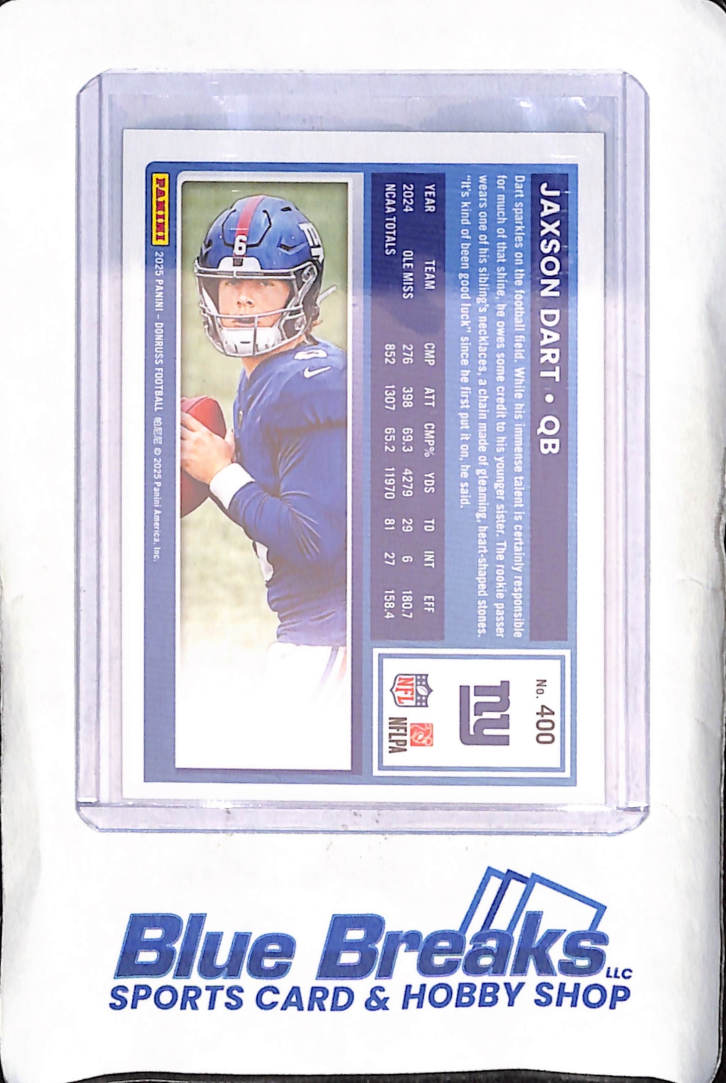 2025 Panini Donruss - Jaxson Dart - Rated Rookie - Green Press Proof - New York Giants - Football - #400