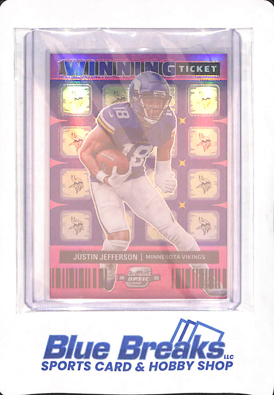 2022 Panini Contenders Optic - Justin Jefferson - Football - Minnesota Vikings - Winning Ticket - 42/75 - #WT-8