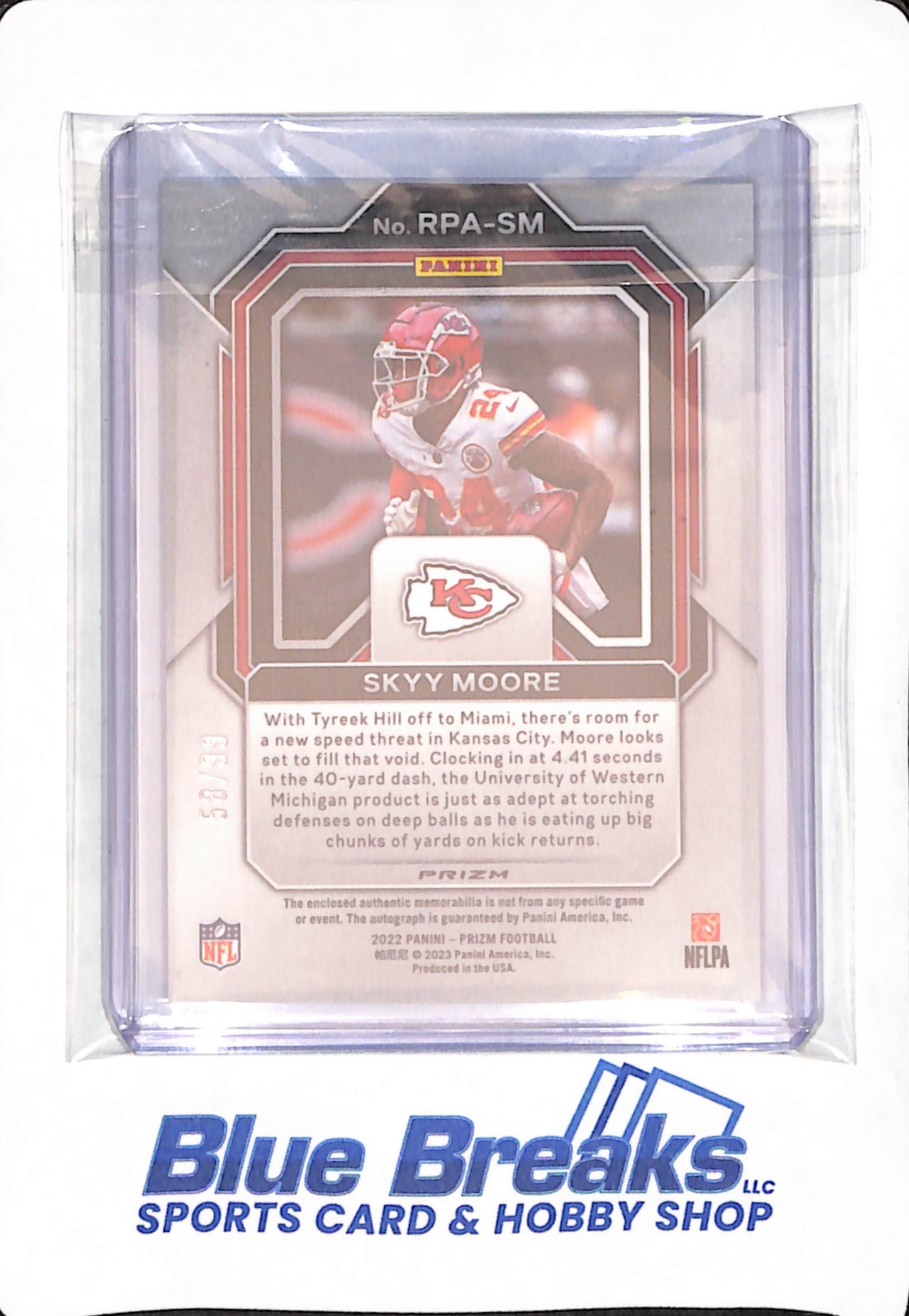 2022 Panini Prizm - Skyy Moore - Football - Kansas City Chiefs - # RPA-SM - 58/99 - Rookie - Relic