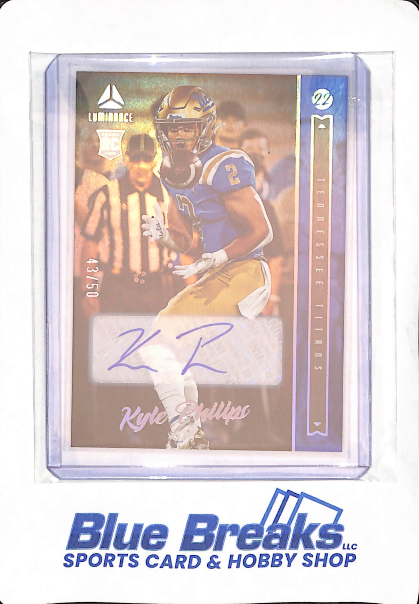 2022 Panini Luminance - Kyle Philips - Football - Tennessee Titans - 43/50 - Rookie - Autographed