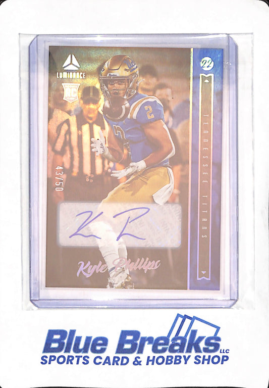2022 Panini Luminance - Kyle Philips - Football - Tennessee Titans - 43/50 - Rookie - Autographed