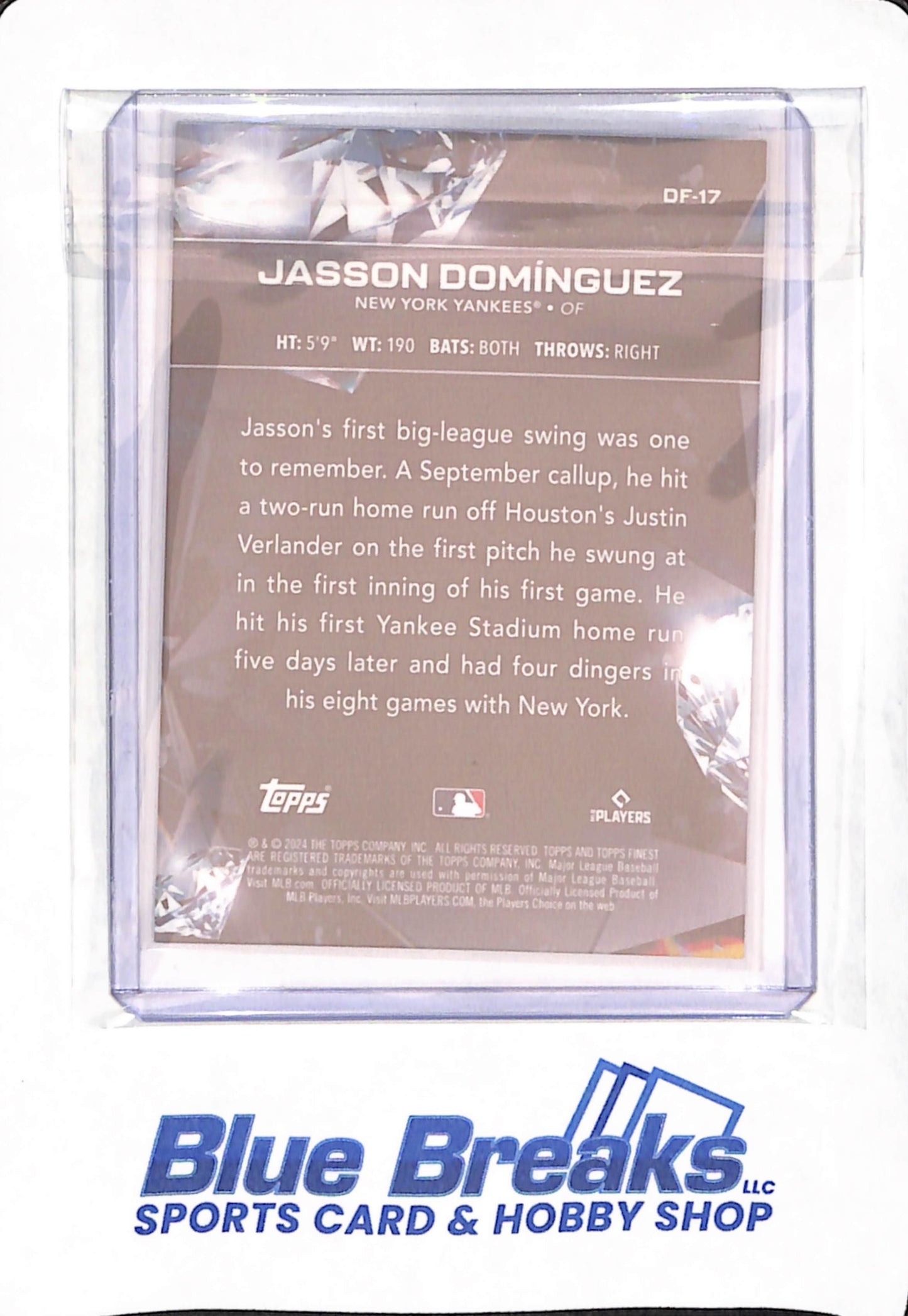 2024 Topps Finest Diamond - Jasson Dominguez - Baseball - New York Yankees - Rookie - # DF-17