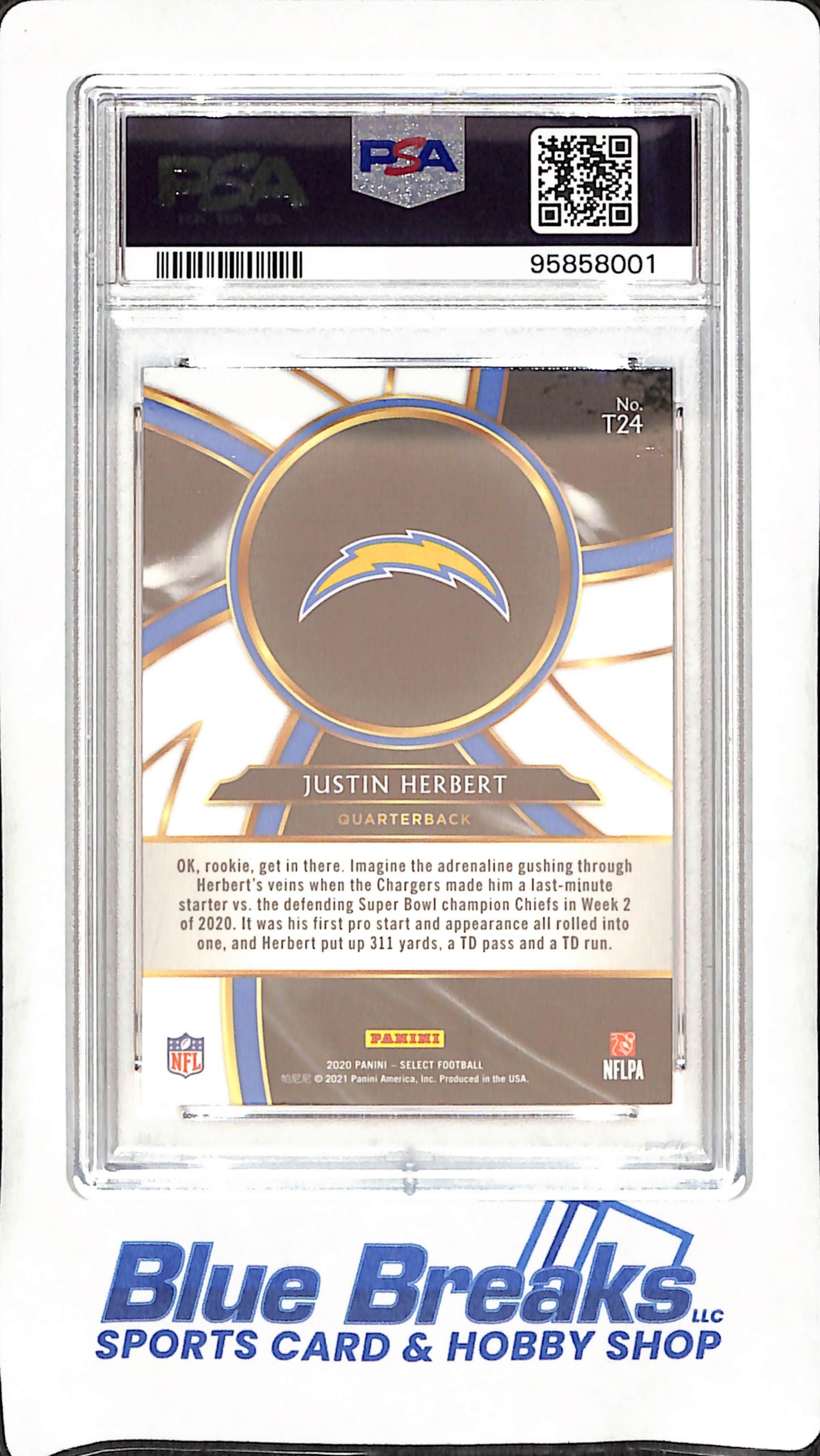 2020 Panini Select - Justin Herbert - Turbocharged - PSA 10 - Los Angeles Chargers - Football - #T24
