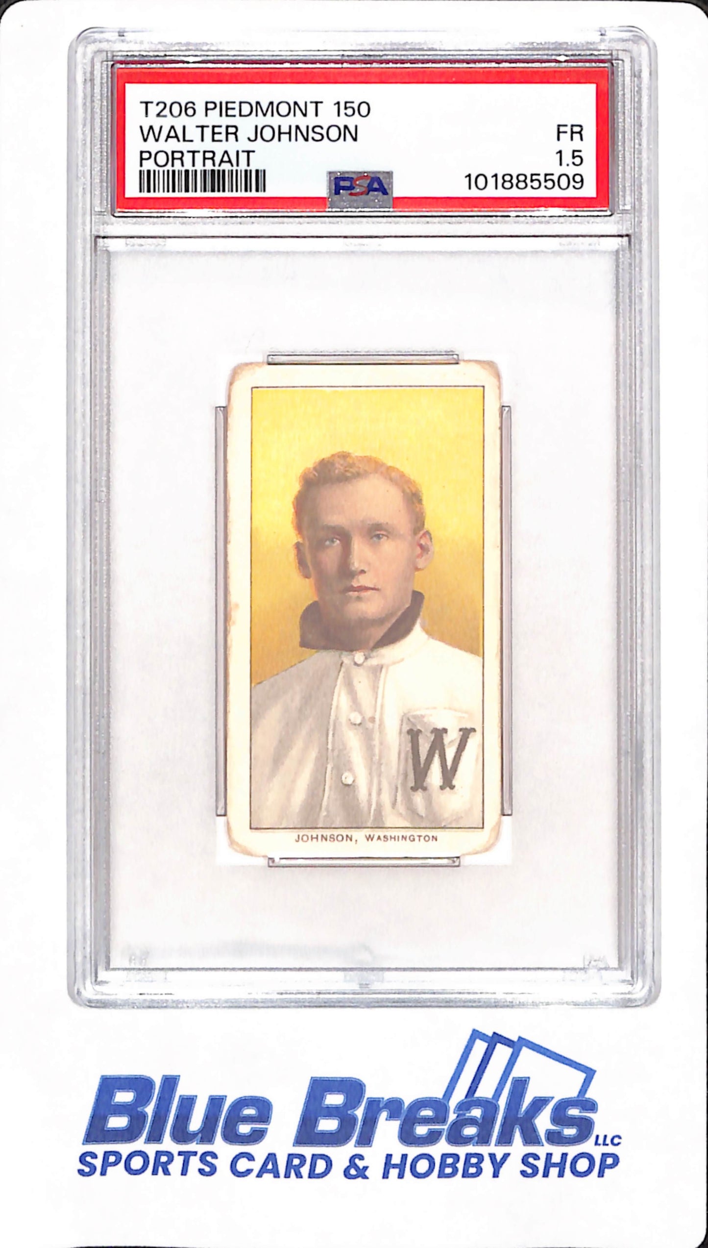 T206 Piedmont 150 - Walter Johnson - Baseball - Washington - Portrait - PSA 1.5
