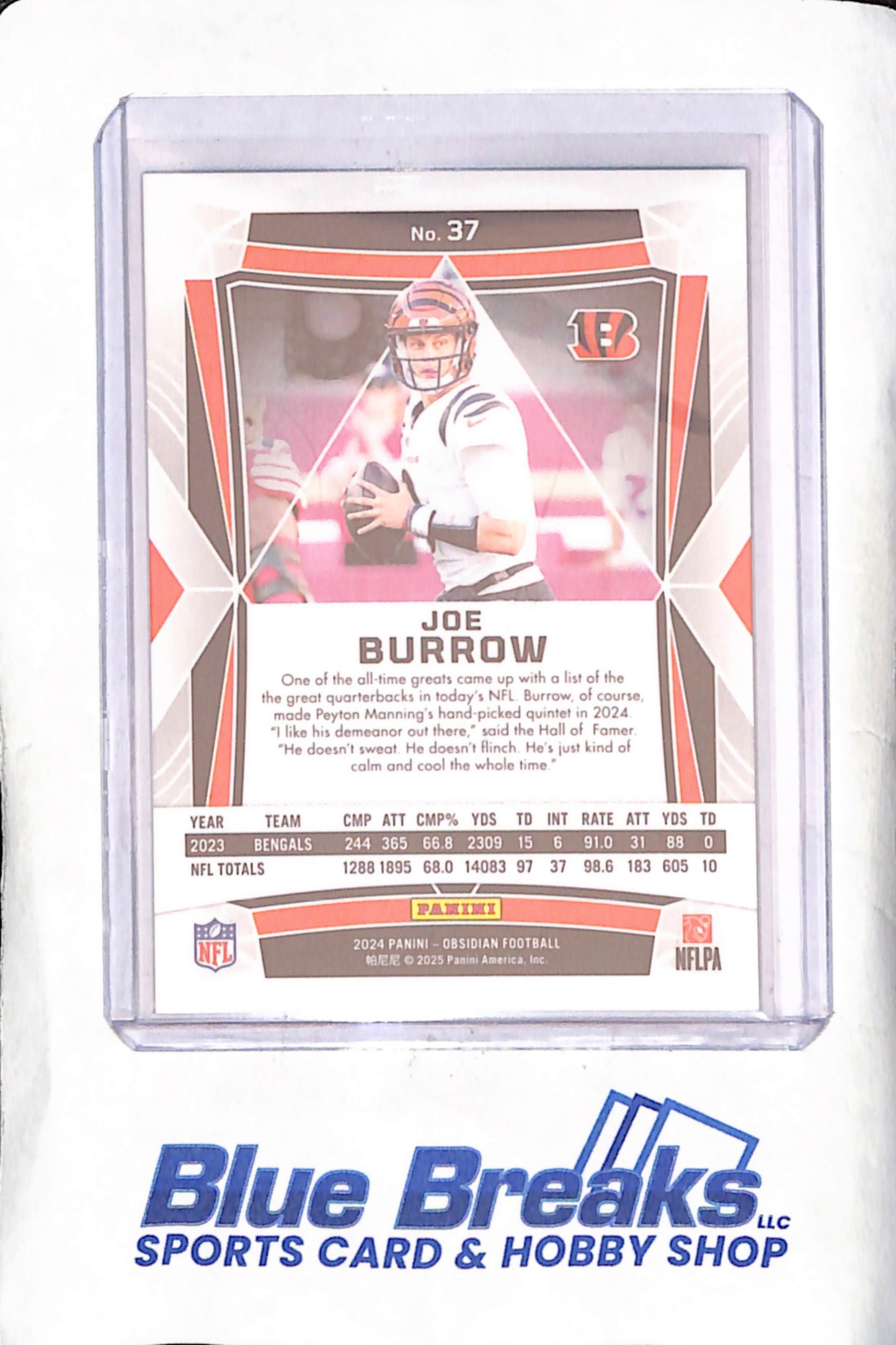 2024 Panini Obsidian - Joe Burrow - Cincinnati Bengals - Football - #37