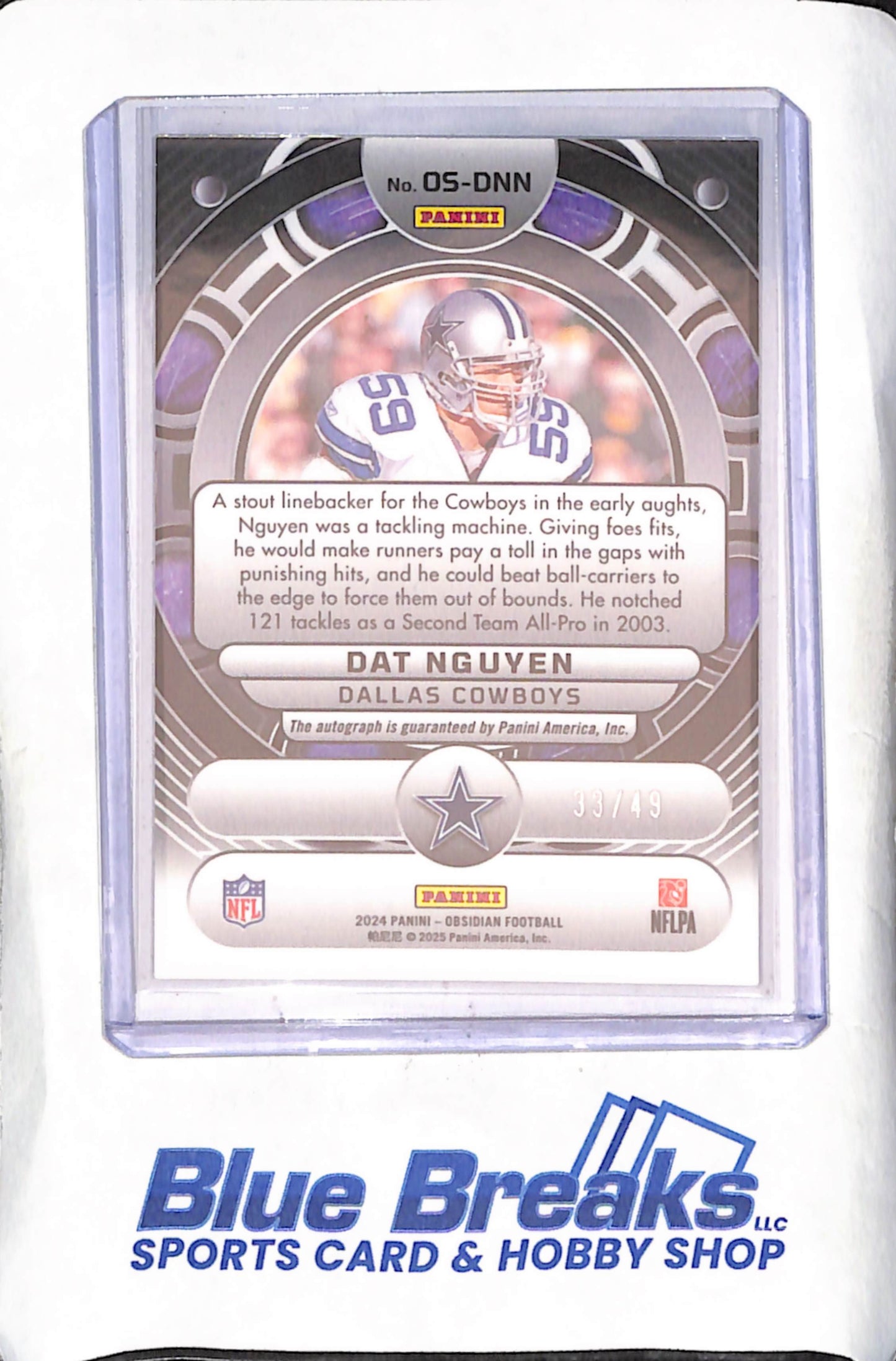 2024 Panini Obsidian - Dat Nguyen - Orbital Autograph - 33/49 - Dallas Cowboys - Football - #OS-DNN