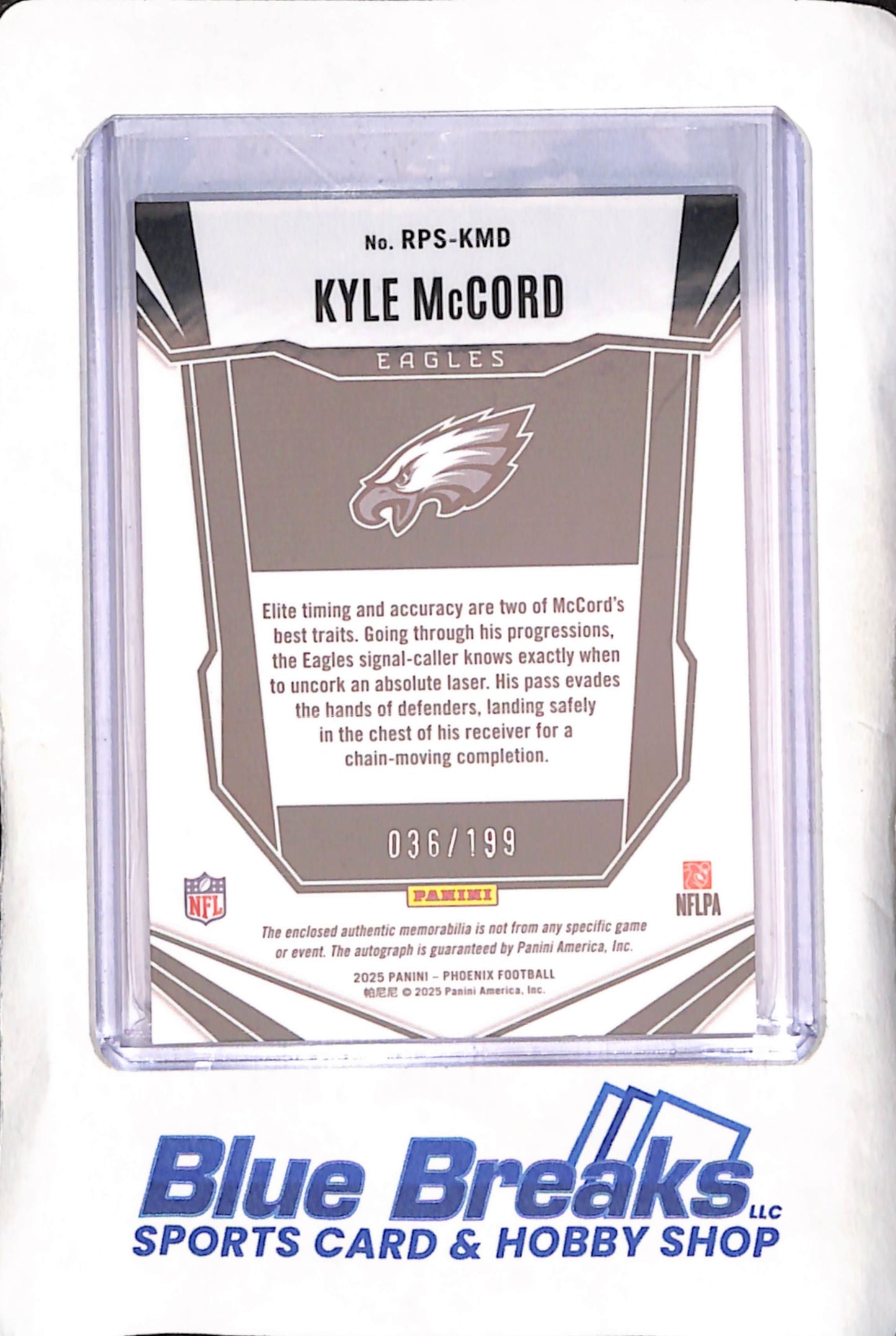 2025 Panini Phoenix - Kyle McCord - Jumbo Relic Pandora -Autograph -RC - 36/199 - Philadelphia Eagles - Footaball - #RPS-KMD
