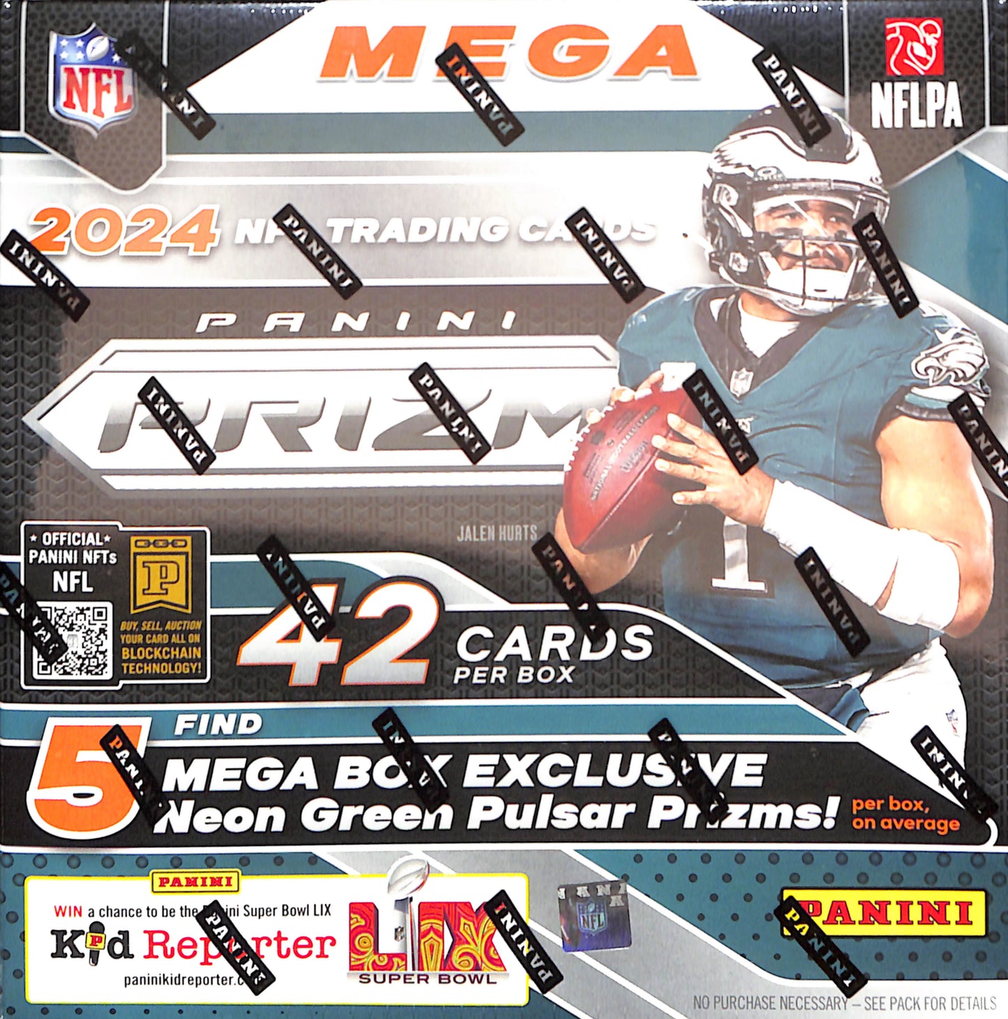 2024 Panini Prizm Football Mega Box (Neon Green Pulsar) - Sealed Wax