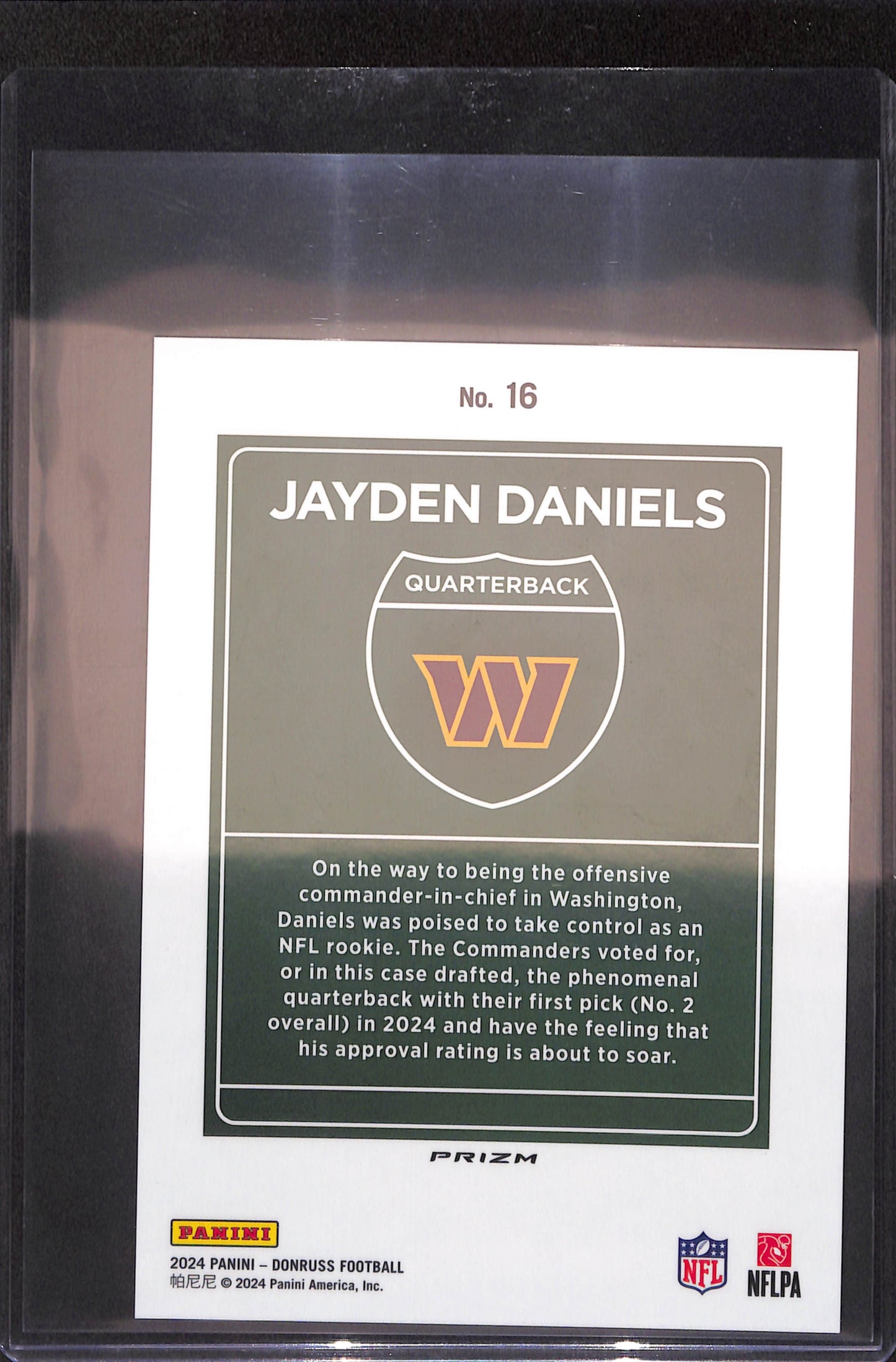 2024 Panini Donruss - Jayden Daniels - Downtown - Oversized - RC - Washington Commanders - Football - #16
