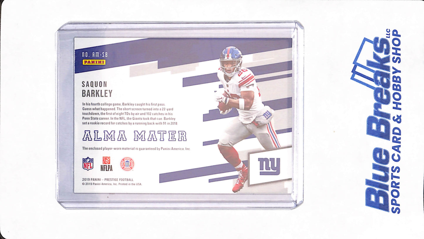 2019 Panini Prestige Alma Mater - Saquon Barkley - Football - New York Giants - Relic - #AM-SB