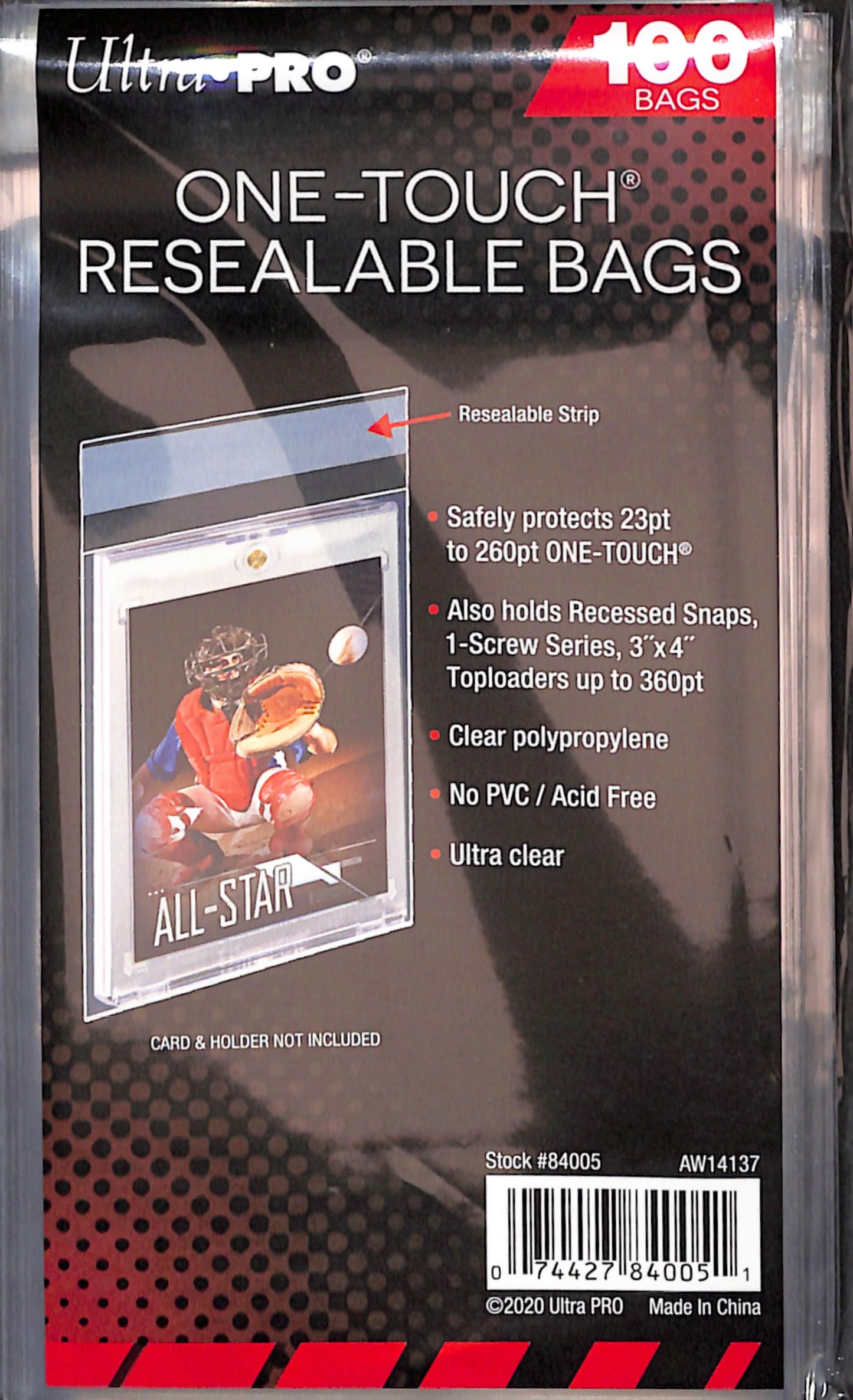 Ultra-Pro - One-Touch Resealable Bags - 100 Bags - Supplies