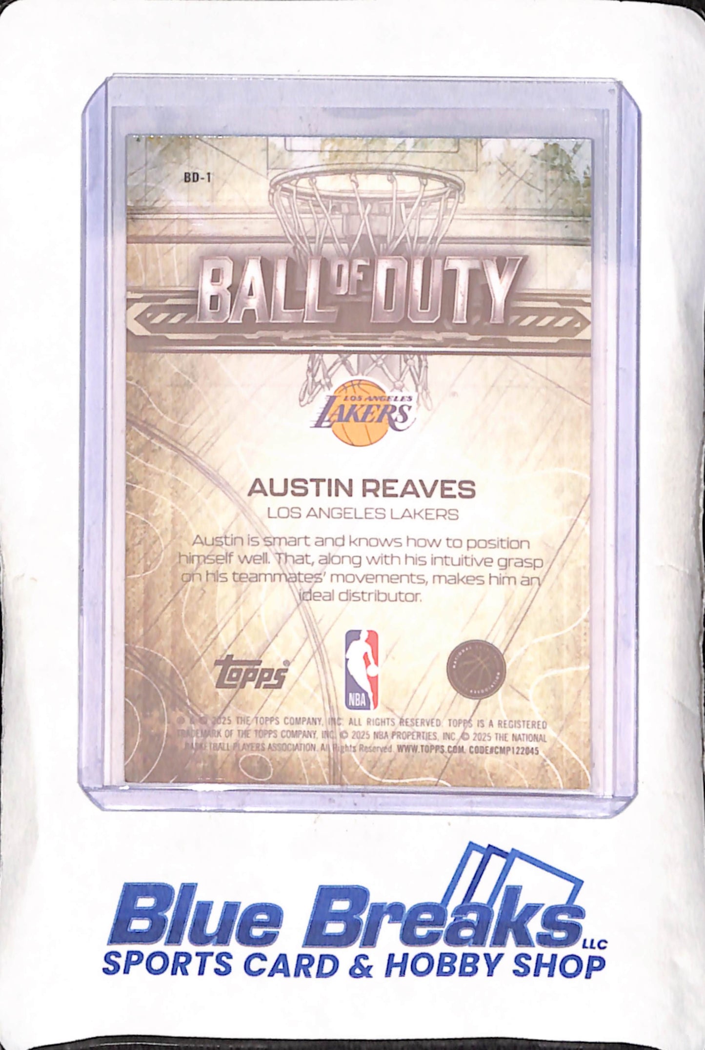 2025 Topps Chrome - Austin Reaves - Ball of Duty - 273/299 - Los Angeles Lakers - Basketball - #BD-1