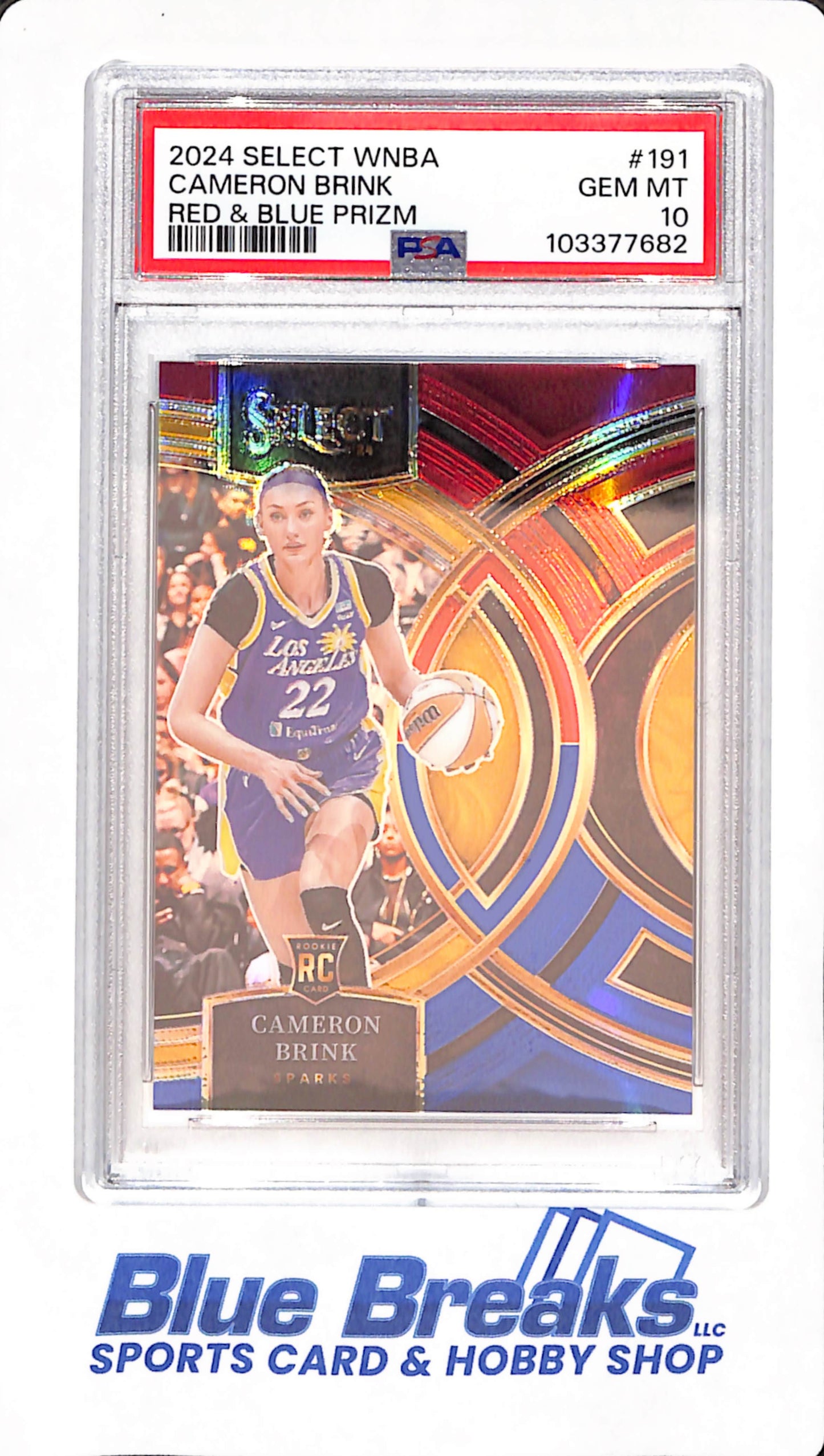2024 Select WNBA - Cameron Brink - Los Angeles Sparks - Basketball - Red & Blue Prizm - PSA GEM MT 10 = 234/399 - #191