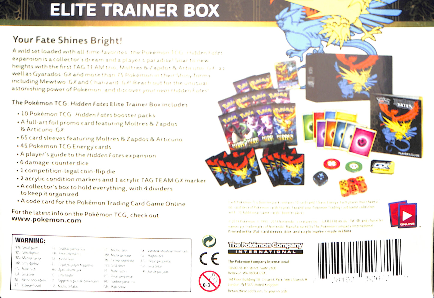 Pokemon - Hidden Fates - Elite Trainer Box - Sealed Wax