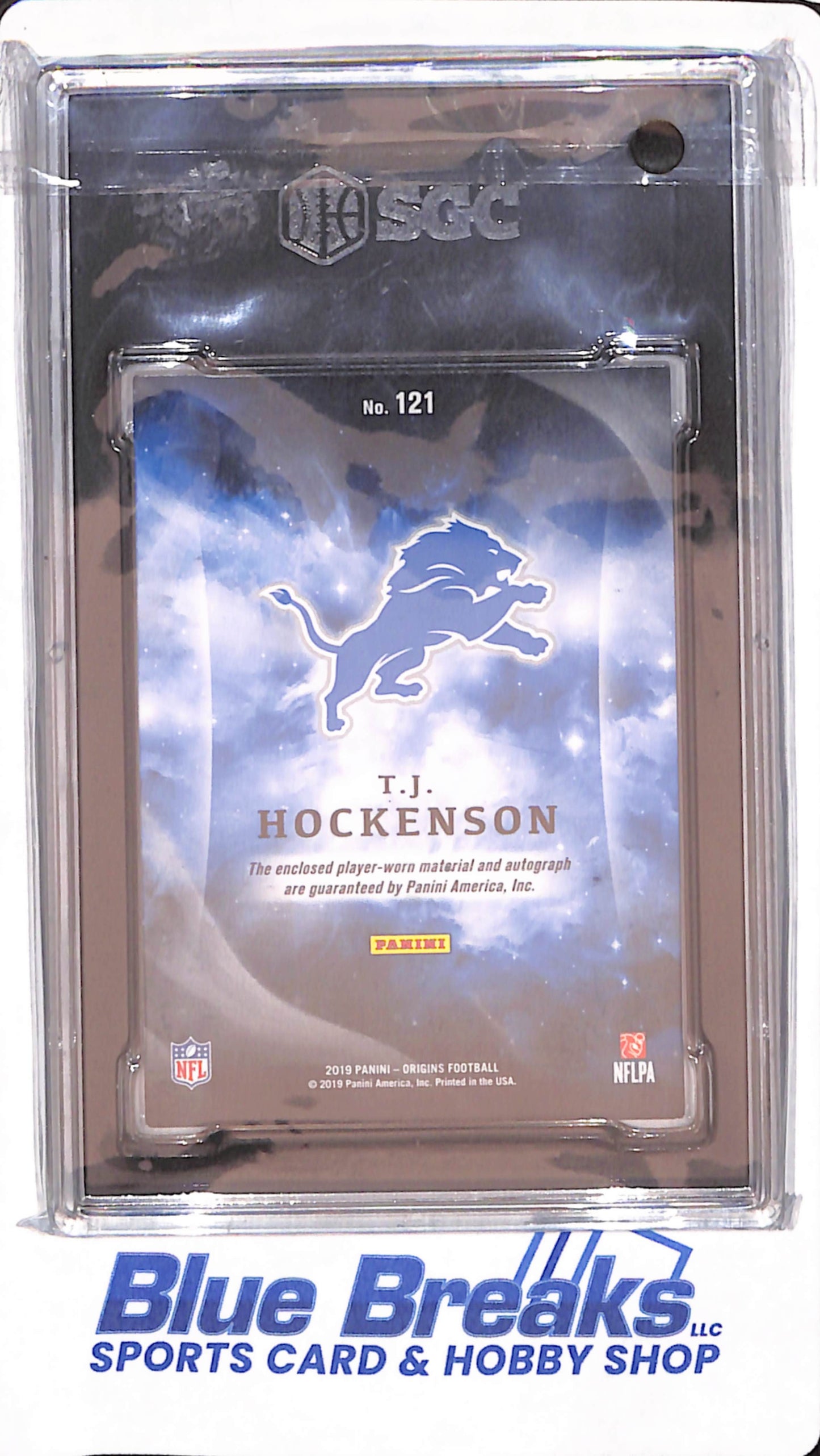 2019 Panini Origins - T.J. Hockenson - Detroit Lions - Football - Autograph - Jumbo Patch - Rookie - SGA Authentic Auto Grade 10 - #121