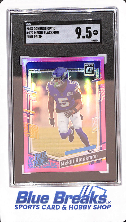 2023 Panini Donruss Optic - Mekhi Blackmon - Minnesota Vikings - Football - Pink Prizm - Rated Rookie - SGC 9.5 - #272