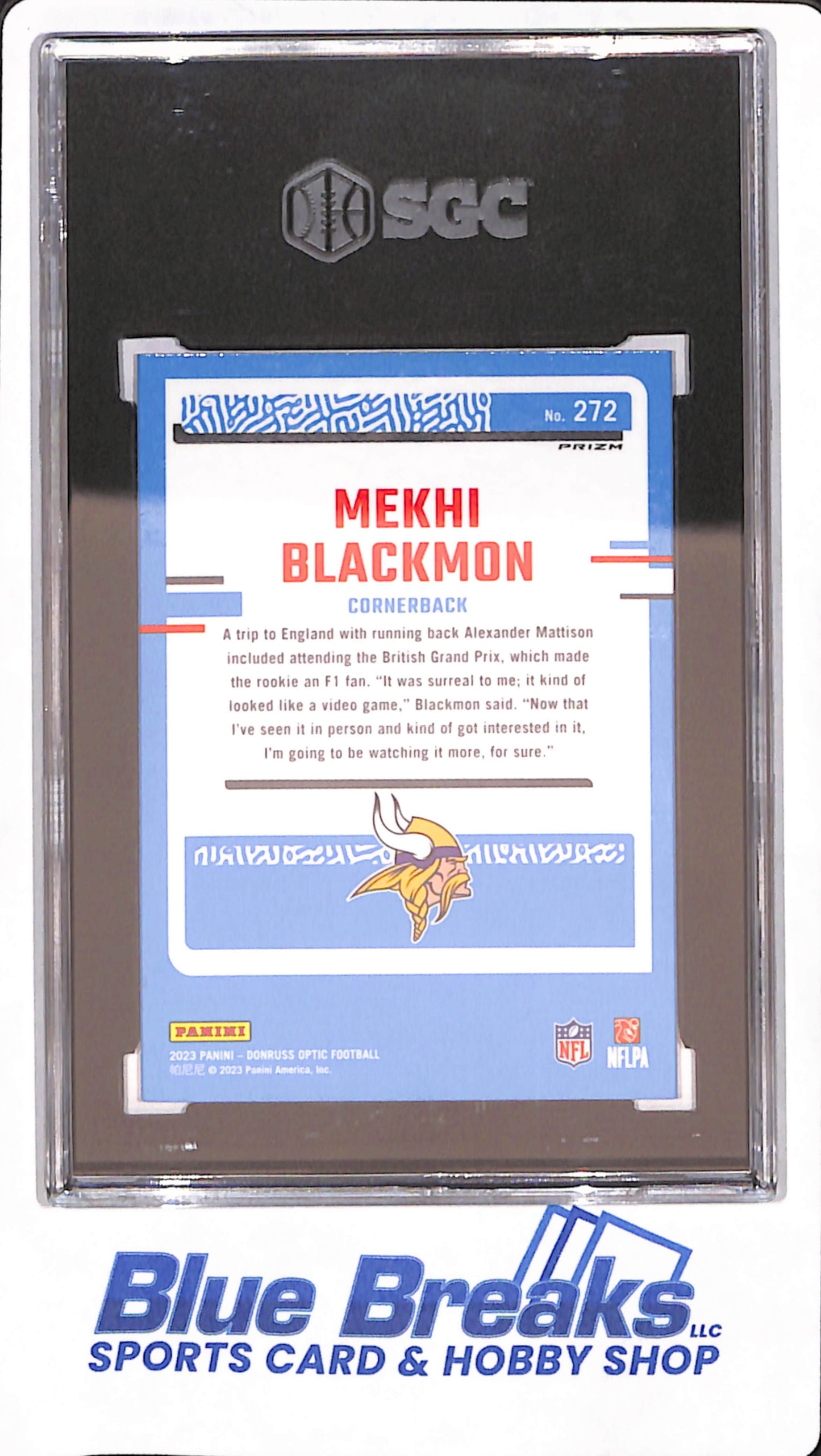 2023 Panini Donruss Optic - Mekhi Blackmon - Minnesota Vikings - Football - Pink Prizm - Rated Rookie - SGC 9.5 - #272