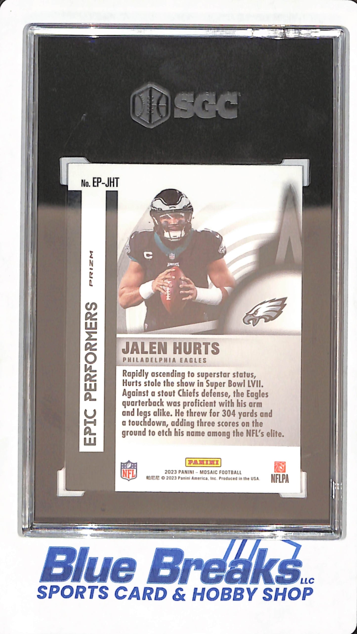 2023 Panini Mosaic - Jalen Hurts - Philadelphia Eagles - Football - Epic Performers - Prizm - SGC 9.5 - #EP-JHT