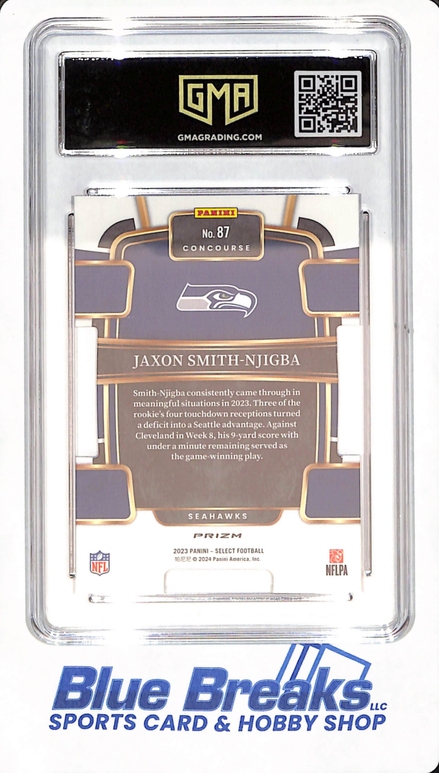 2023 Select - Jaxon Smith-Njigba - Seattle Seahawks - Football - Concourse - Red Yellow Prizm - Die-Cut - GMA GEM MT 10 - RC #87