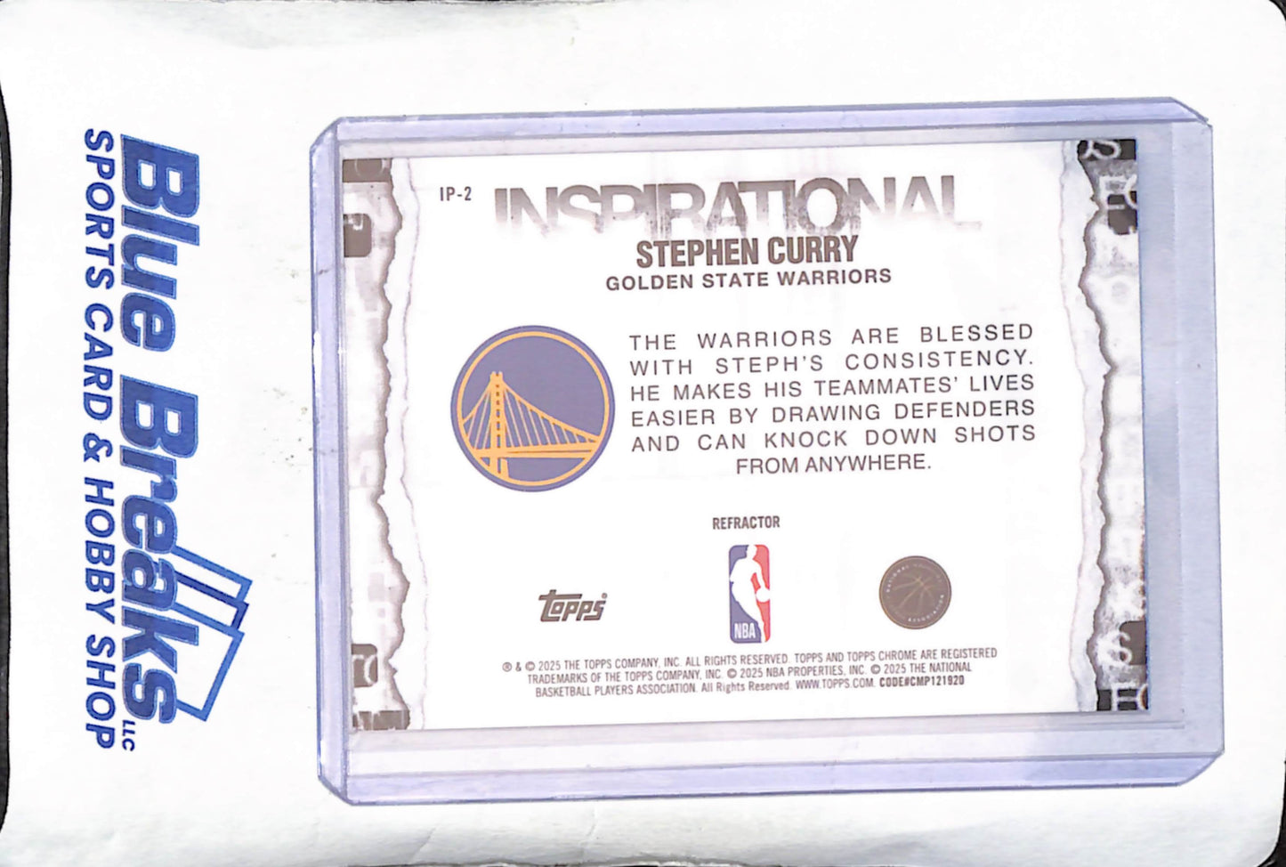 2025 Topps Chrome - Stephen Curry - Inspirational - Golden State Warriors - Basketball - #IP-2