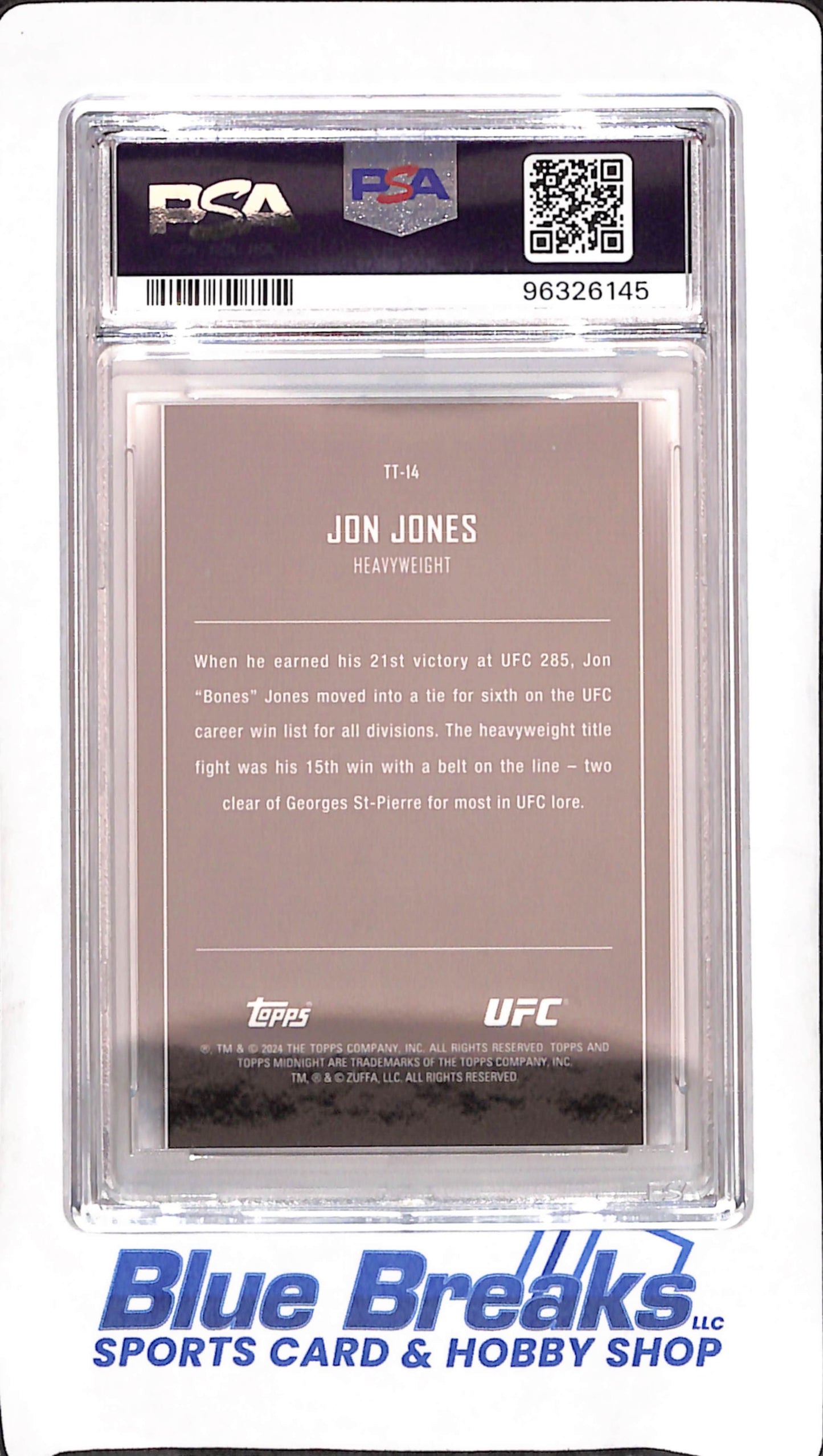2024 Topps Midnight UFC - Jon Jones - Twilight - PSA 9 - Heavyweight - #TT-14