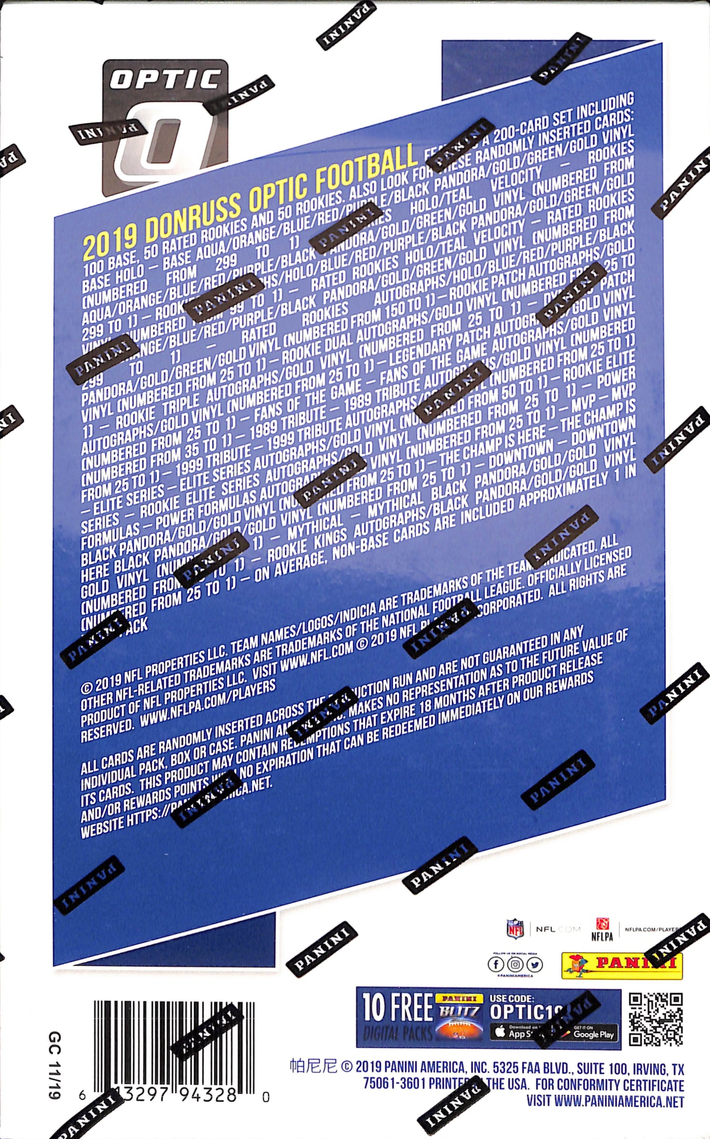2019 Panini Donruss Optic Football Hobby Box - Sealed Wax