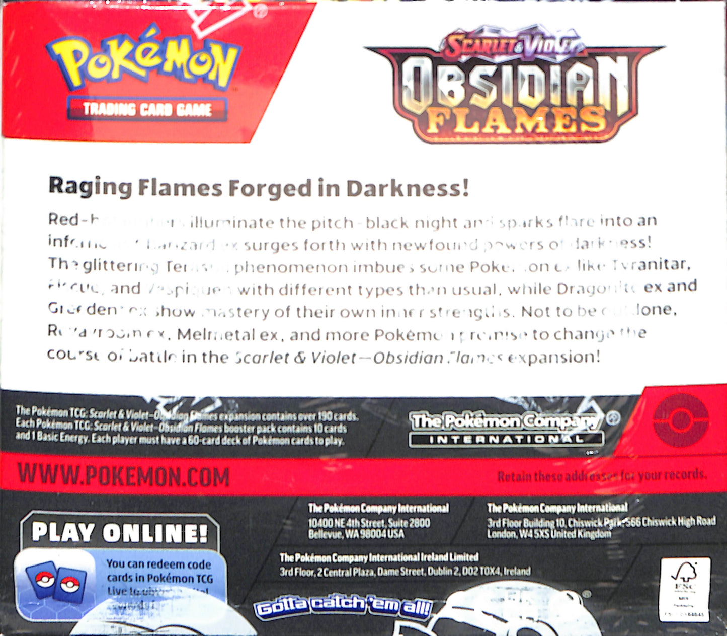 Scarlet & Violet Obsidian Flames Booster Box - Pokemon - Sealed Wax