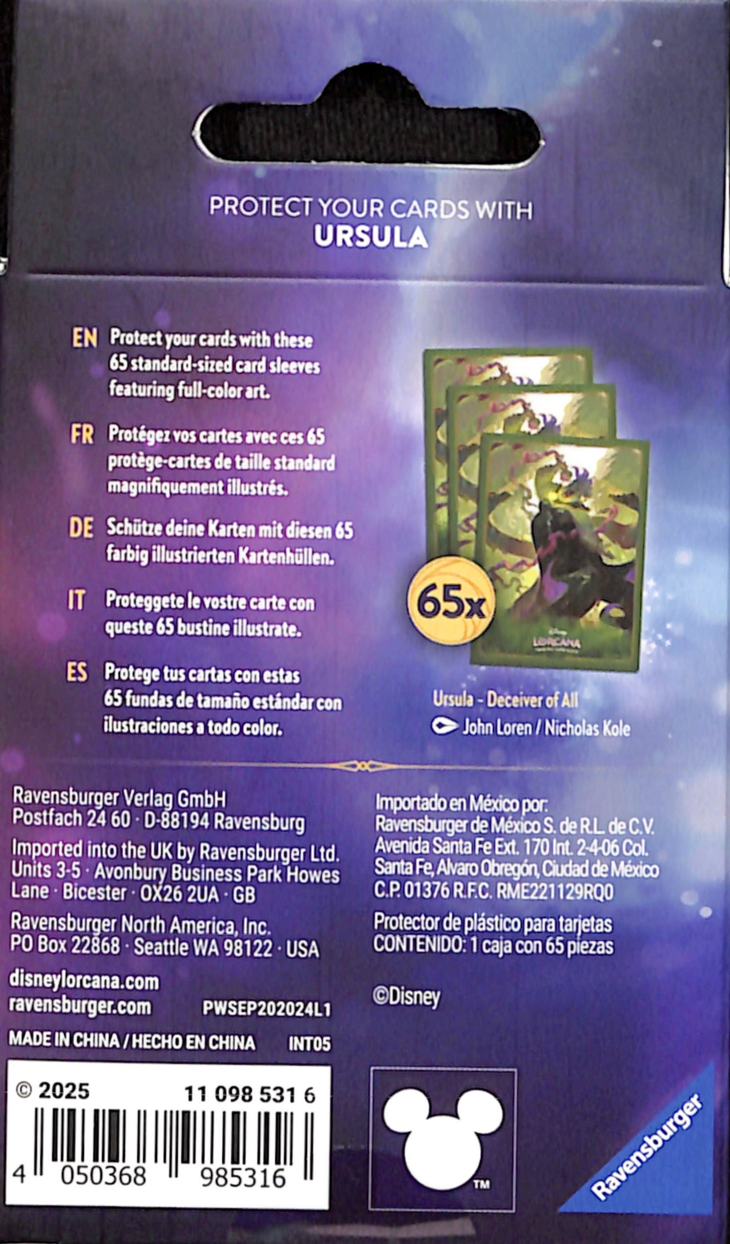 Disney Lorcana Archazia's Island Card Sleeves - Ursula - Deceiver of All
