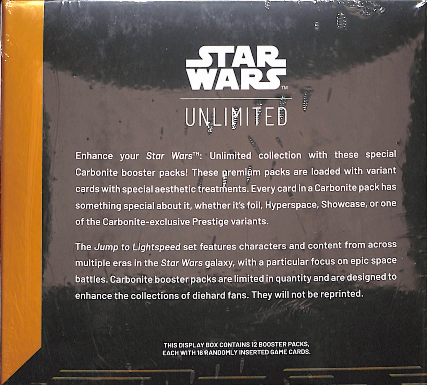 Star Wars Unlimited Jump to Lightspeed Carbonite Edition - Booster - Sealed Wax