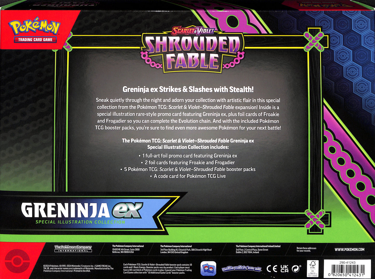 Pokemon Scarlet & Violet Shrouded Fable Greninja ex - Sealed Wax