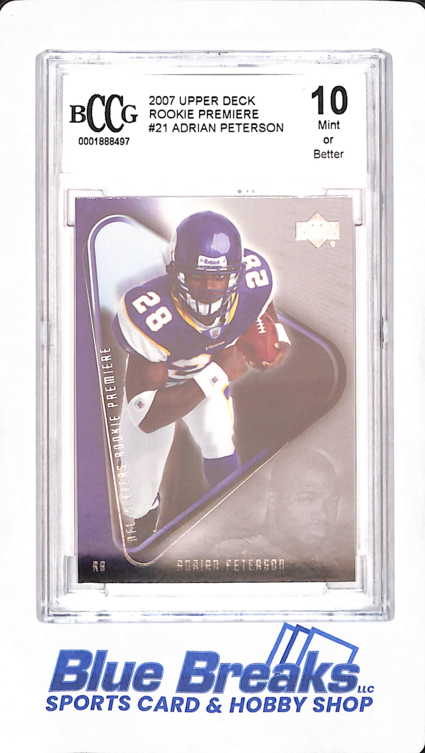 2007 Upper Deck Rookie Premiere - Adrian Peterson - Minnesota Vikings - Football - BCCG 10 - #21